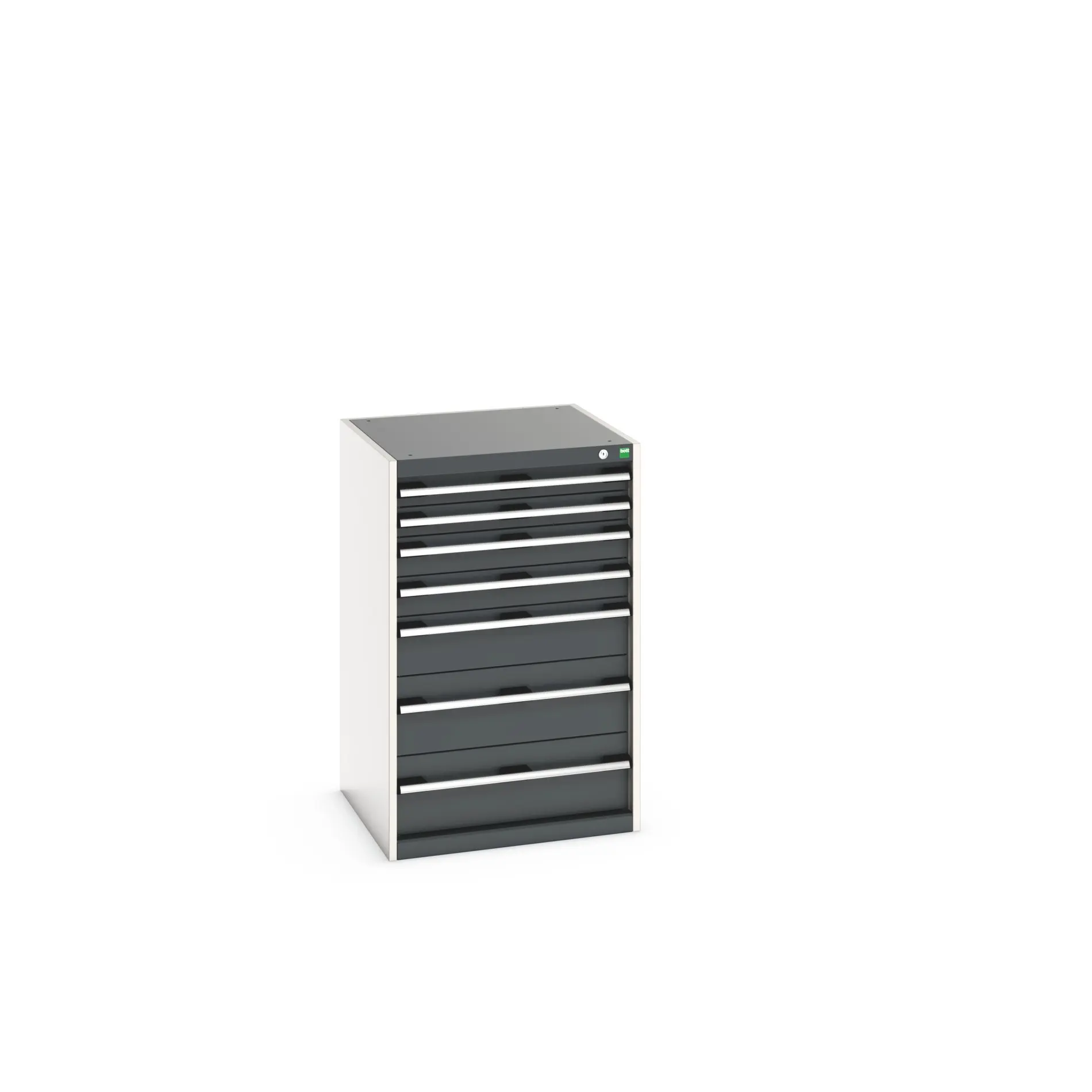 Produktfoto 1 von Bott 7 Stahl Schubladenbehälter Schrank Grau, 1000 mm x 650 mm x 650 mm
