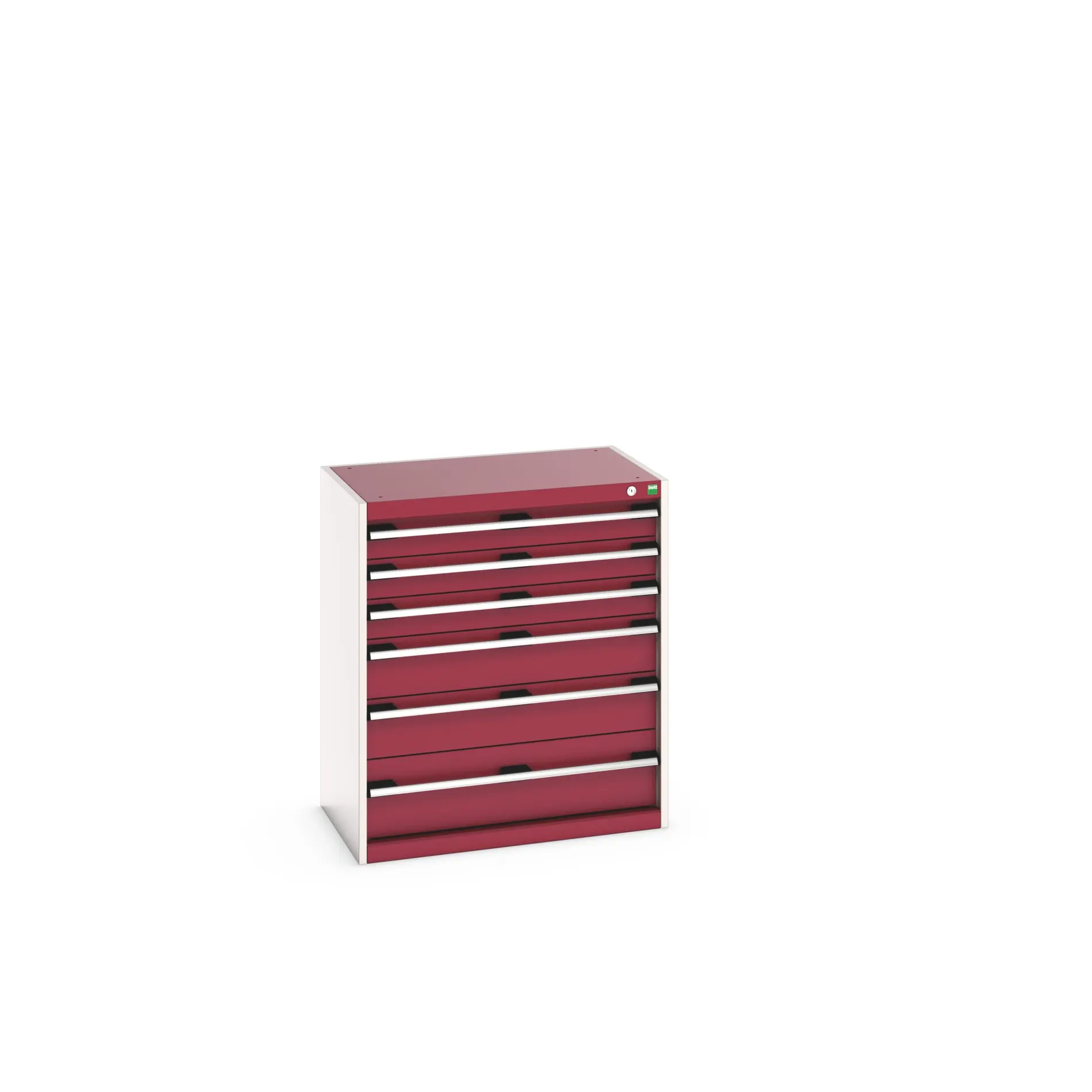 Produktfoto 1 von Bott 6 Stahl Schubladenbehälter Schrank Rot, 900 mm x 525 mm x 800 mm