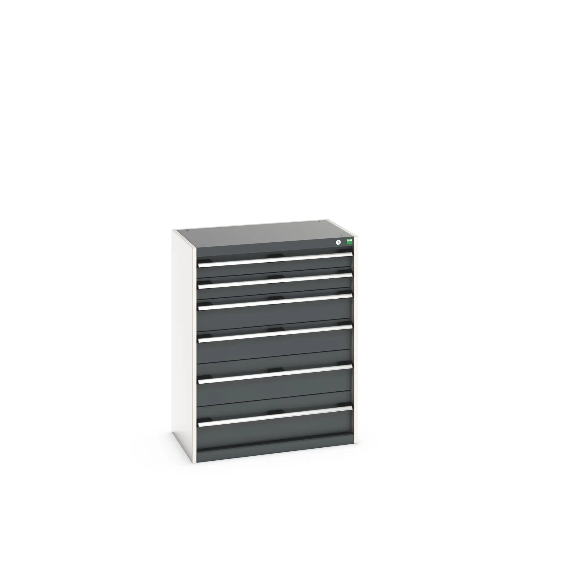 Produktfoto 1 von Bott 6 Stahl Schubladenbehälter Schrank Grau, 1000 mm x 525 mm x 800 mm