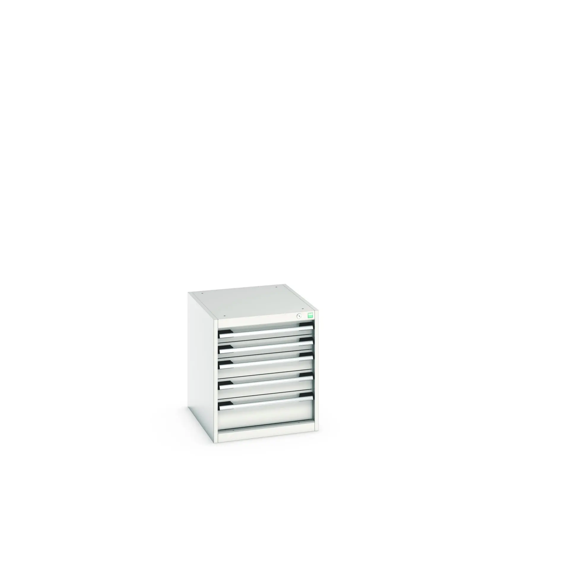 Produktfoto 1 von Bott 5 Stahl Schubladenbehälter Schrank Hellgrau, 600 mm x 650 mm x 525 mm