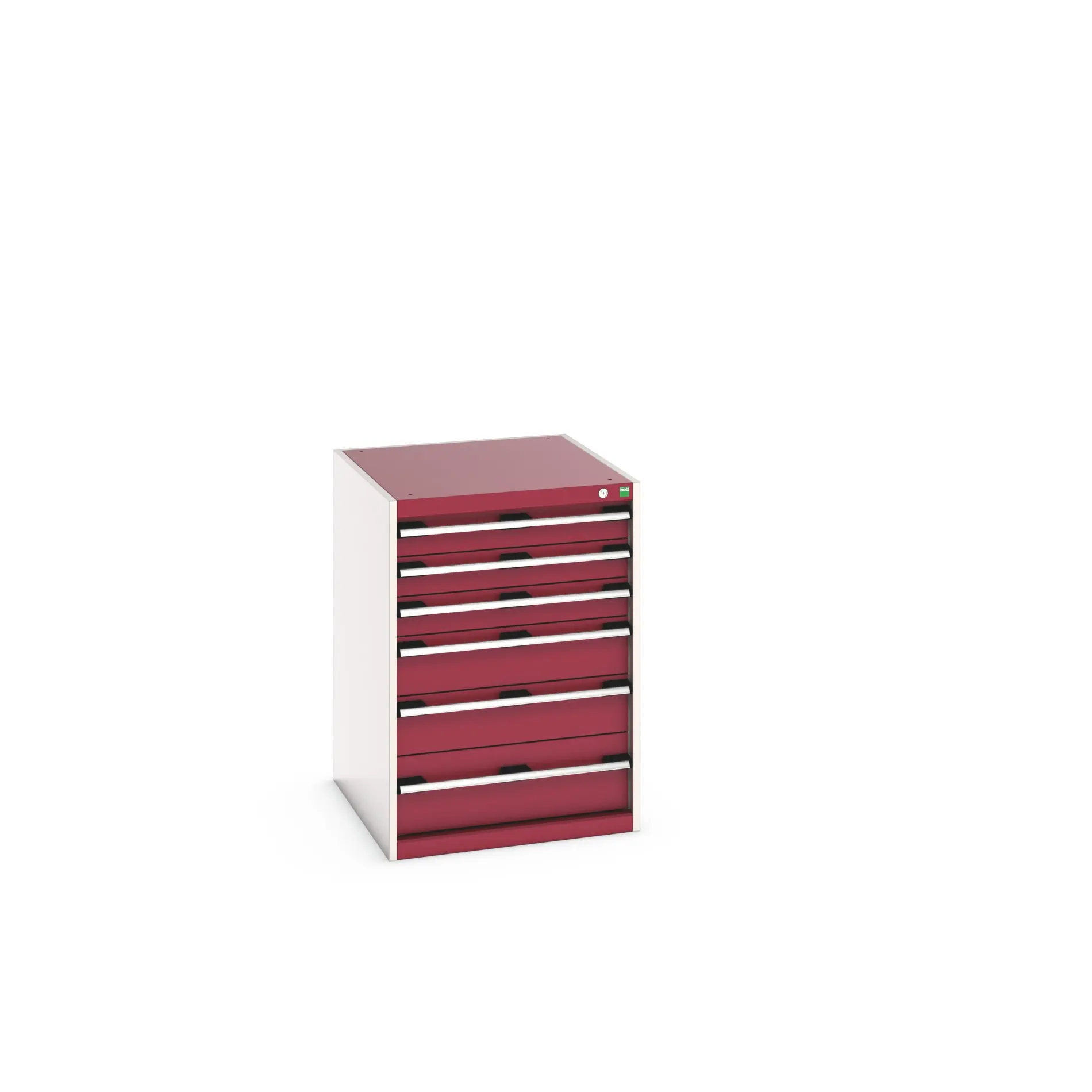 Produktfoto 1 von Bott 6 Stahl Schubladenbehälter Schrank Rot, 900 mm x 750 mm x 650 mm