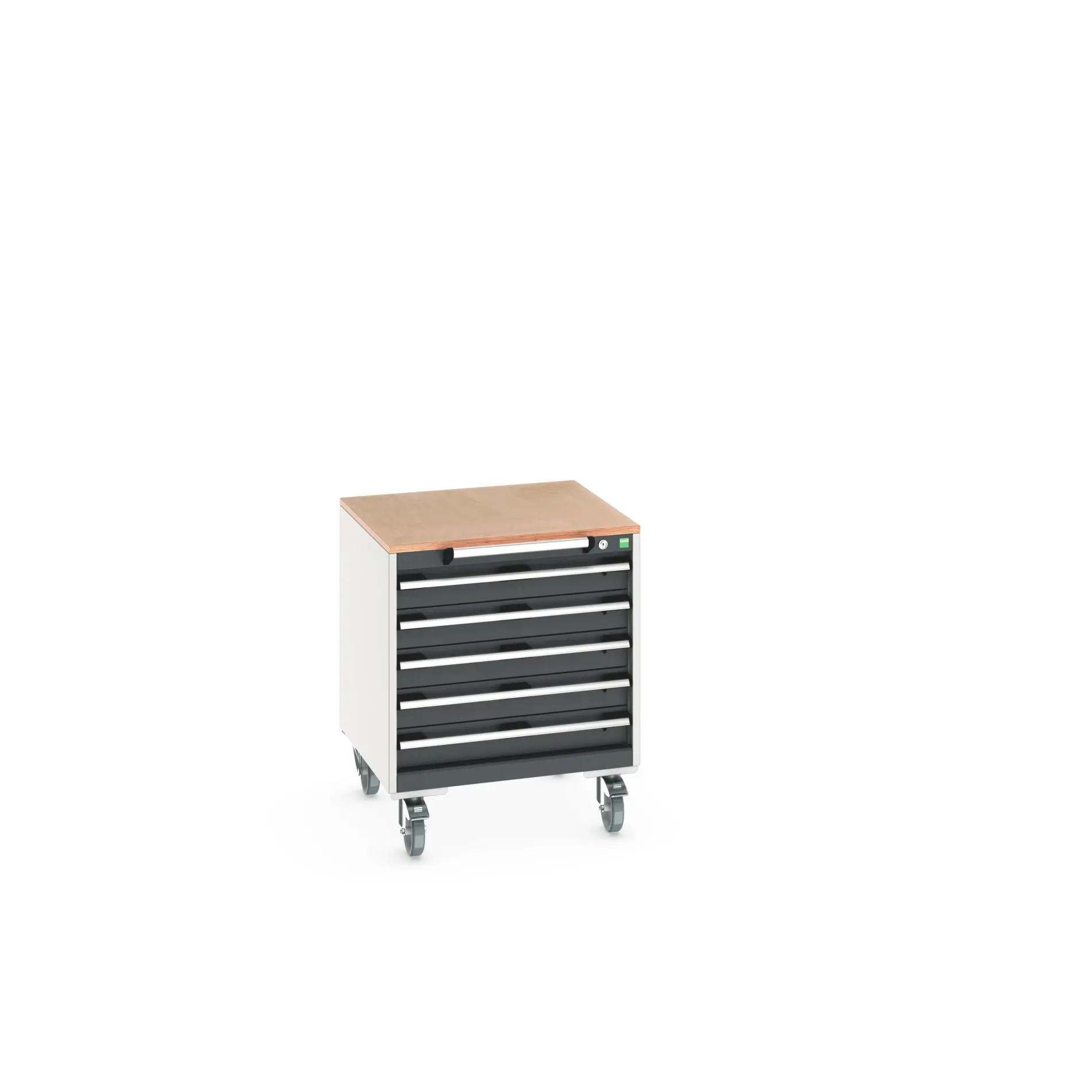 Produktfoto 1 von Bott Aufbewahrungsschrank Typ Beweglicher Schrank Freistehend 5 Schublade/n 790 mm 650 mm 650 mm mit Rädern Stahlblech