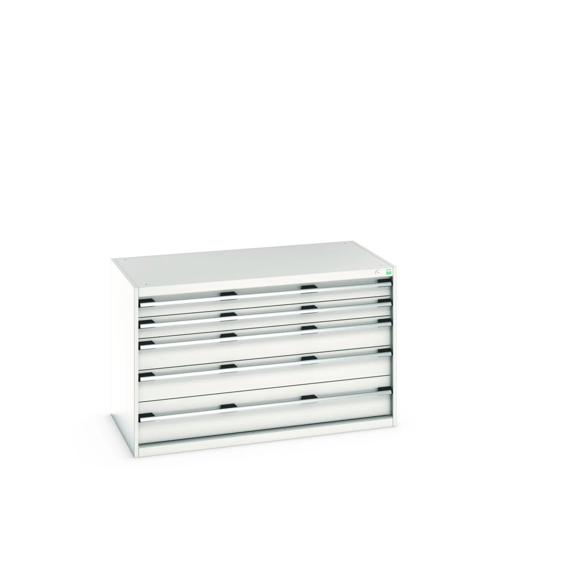 Produktfoto 1 von Bott 5 Stahl Schubladenbehälter Schrank Hellgrau, 800 mm x 750 mm x 1300 mm