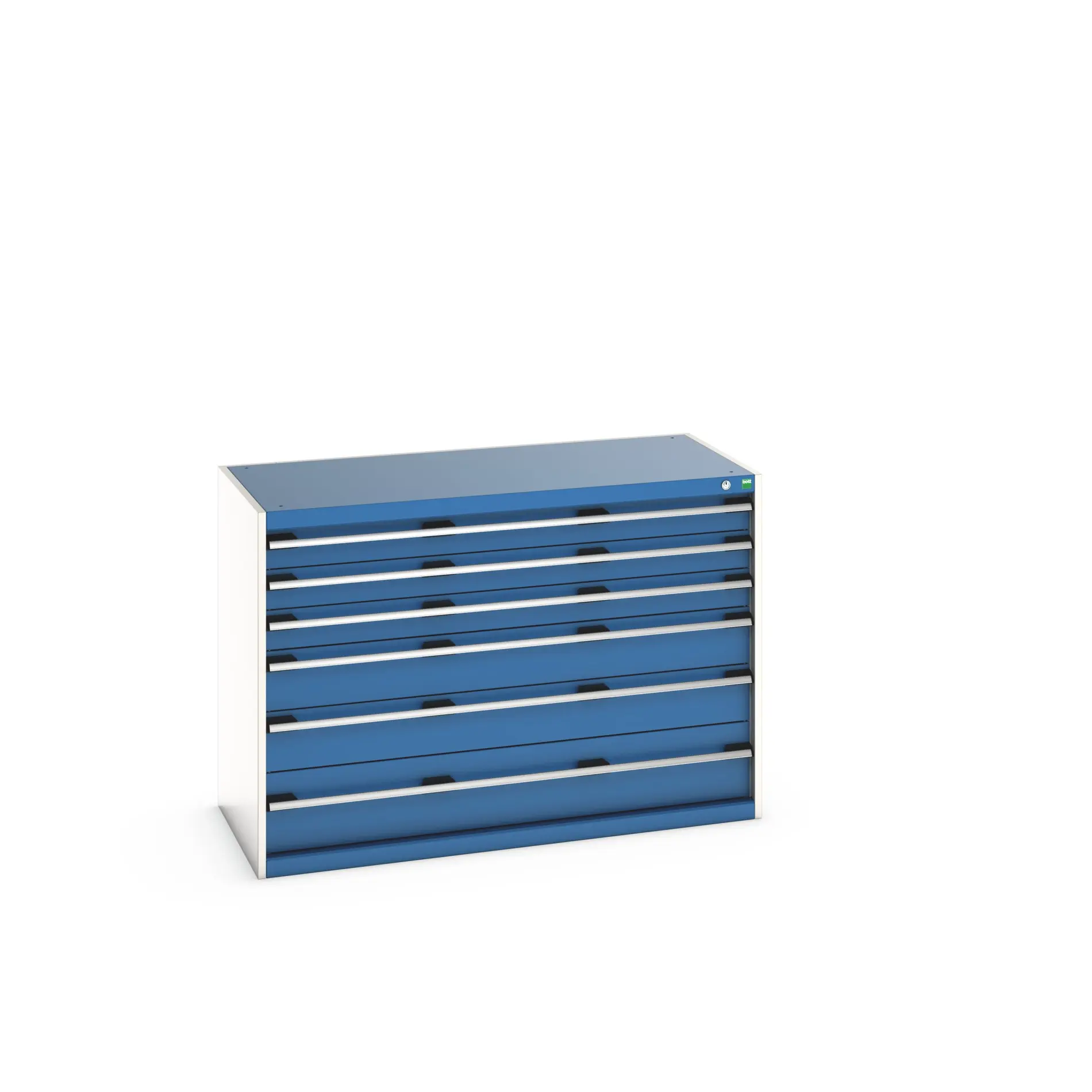 Produktfoto 1 von Bott 6 Stahl Schubladenbehälter Schrank Blau, 900 mm x 650 mm x 1300 mm