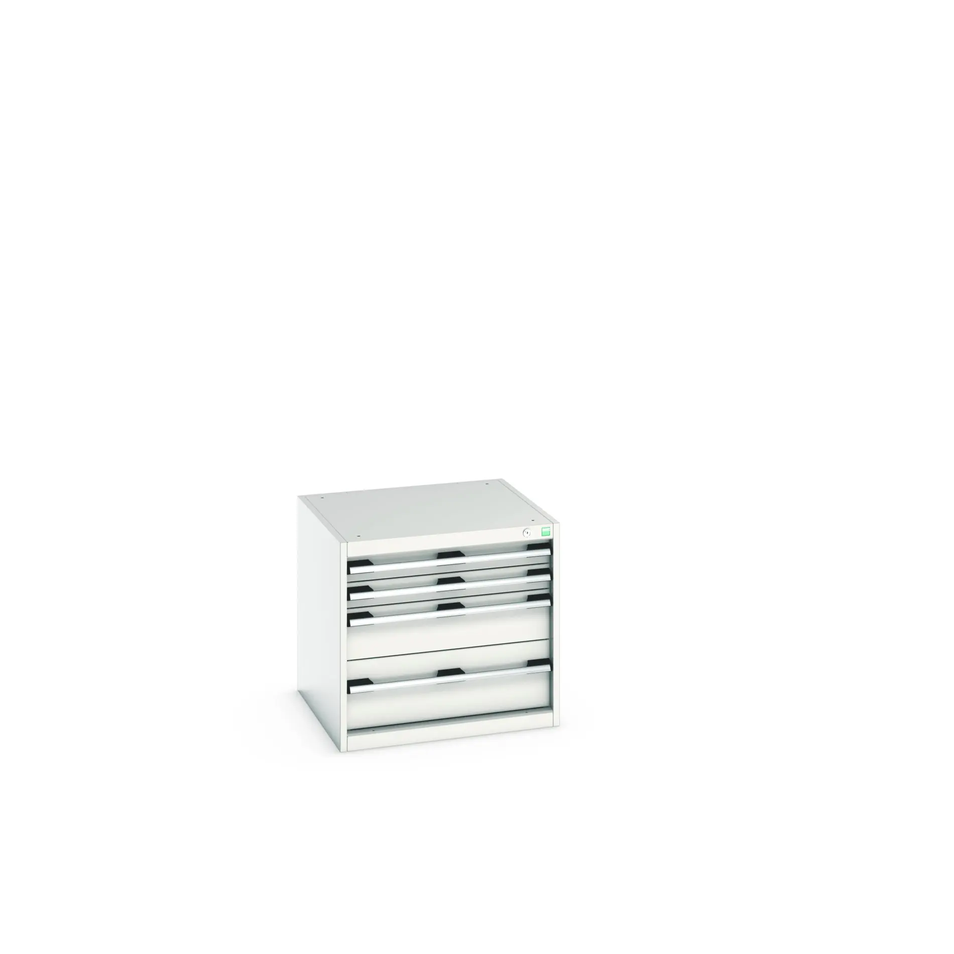 Produktfoto 1 von Bott 4 Stahl Schubladenbehälter Schrank Hellgrau, 600 mm x 650 mm x 650 mm