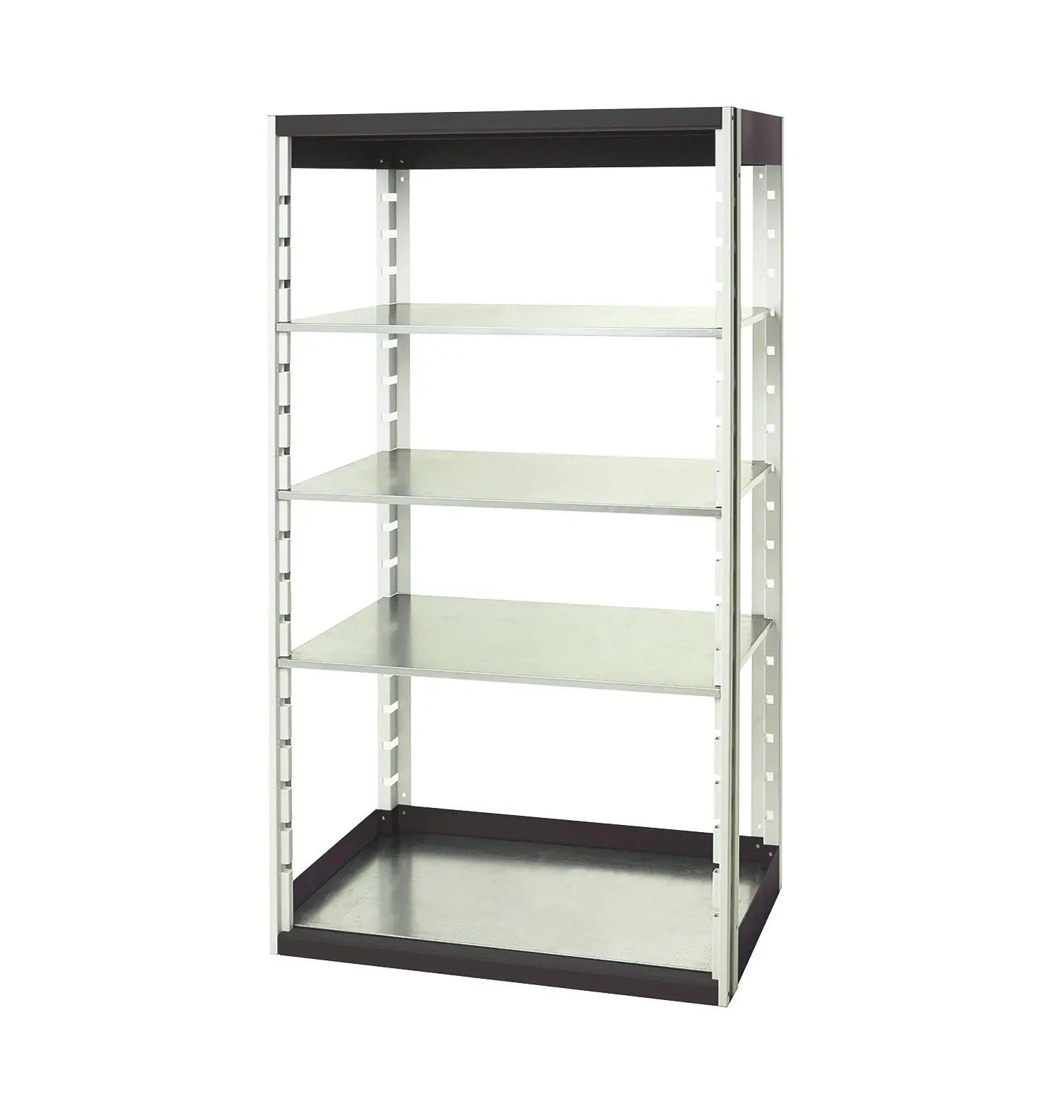 Produktfoto 1 von Bott Regalsystem, 4 Regale, Stahlblech, Hellgrau, 2000 mm x 1050 mm, 525 mm, 75 kg Last