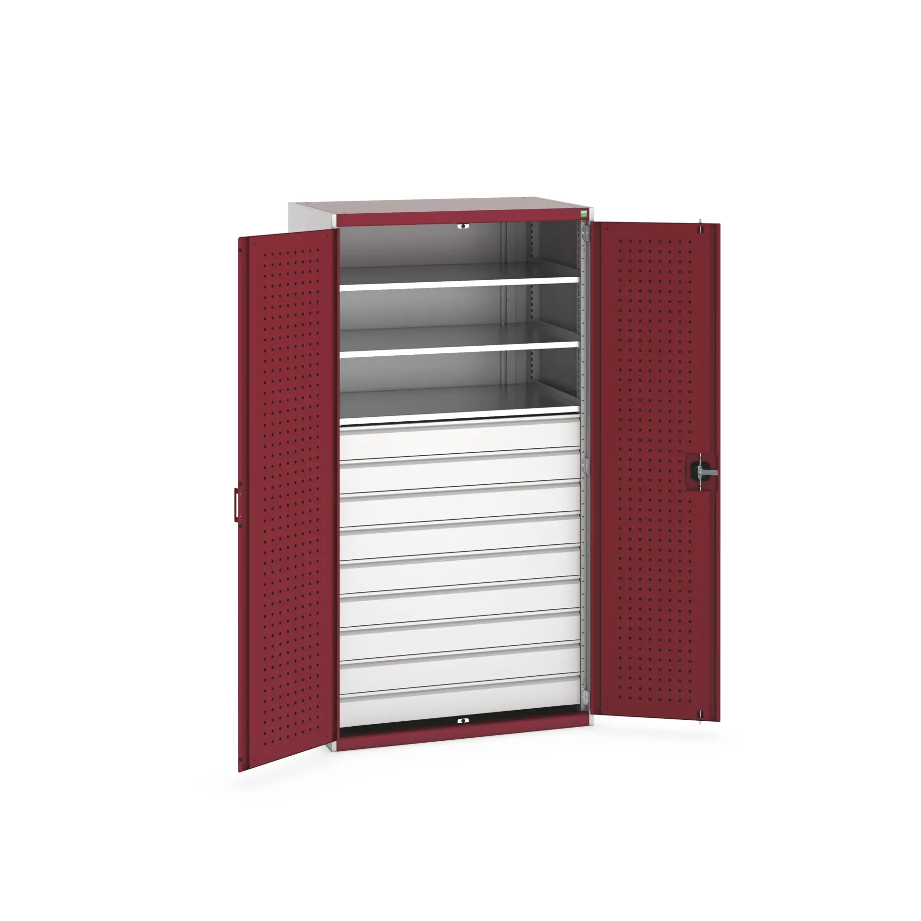 Produktfoto 1 von Bott Schrank Typ Bestückter Schrank Freistehend 2 Tür/en 3 Regal/e 9 Schublade/n 2000 mm 1050mm Abschließbar 650 mm