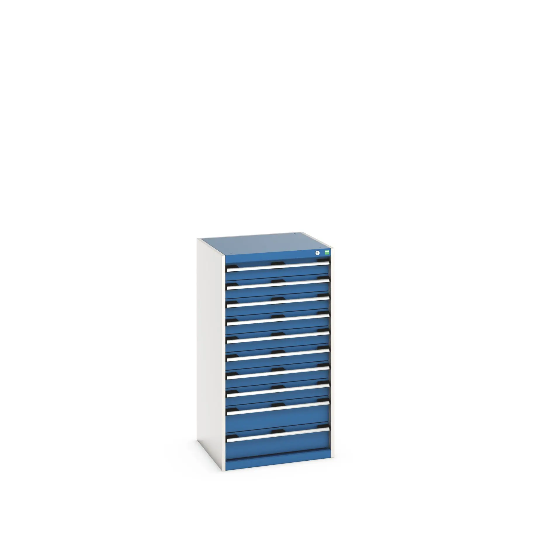 Bott 10 Stahl Schubladenbehälter Schrank Blau, 1200 mm x 650 mm x 650 mm