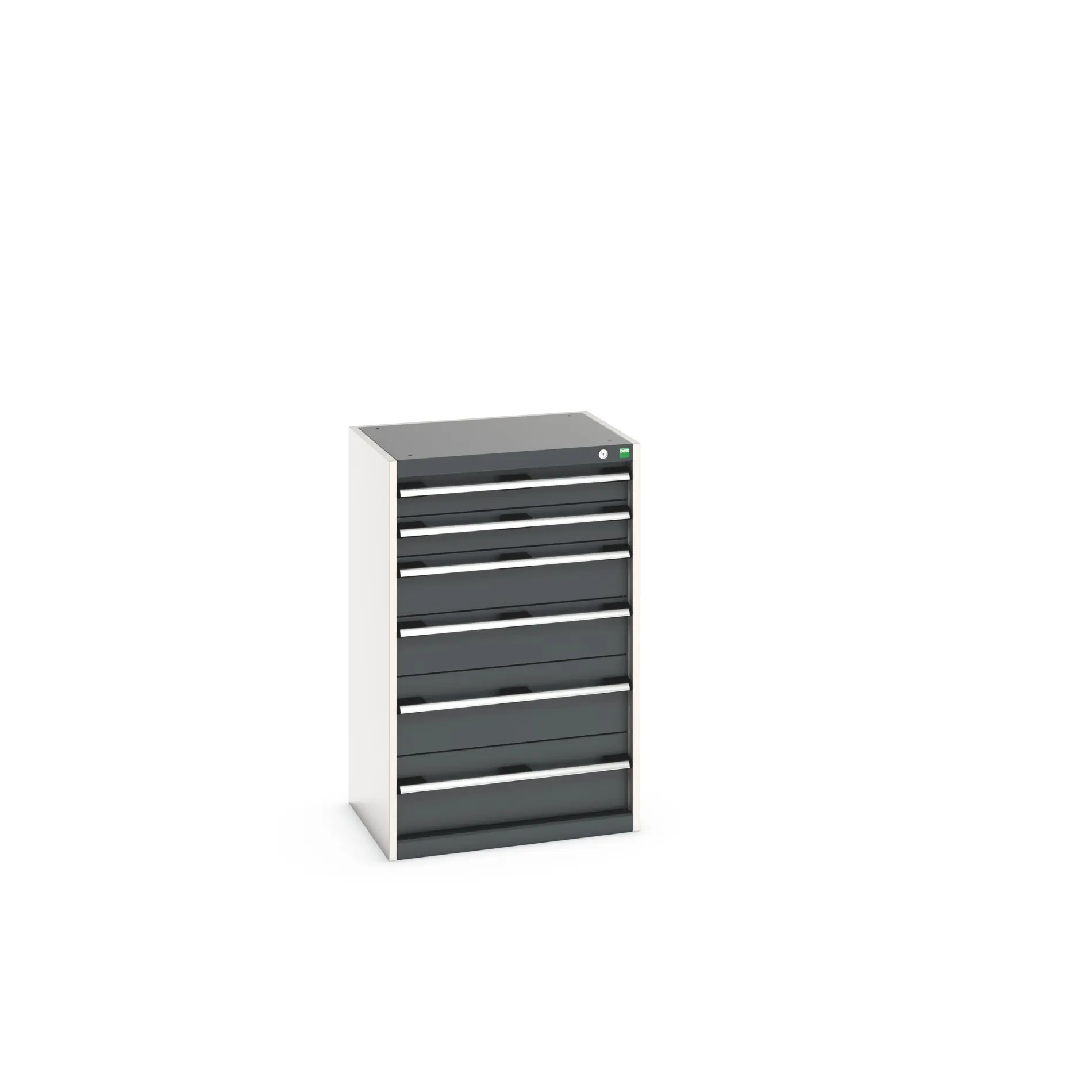 Produktfoto 1 von Bott 6 Stahl Schubladenbehälter Schrank Grau, 1000 mm x 525 mm x 650 mm