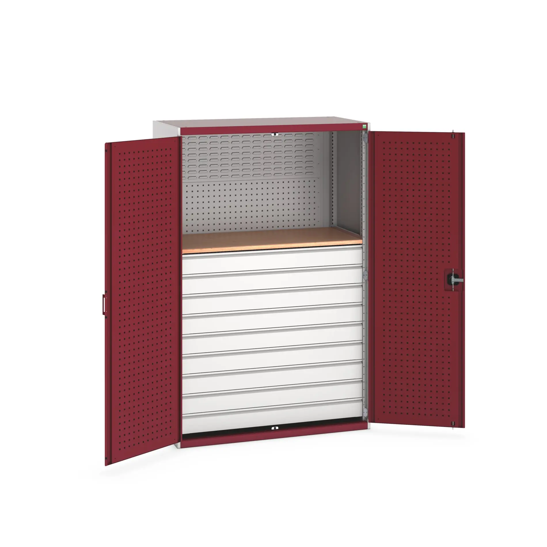 Produktfoto 1 von Bott Aufbewahrungsschrank Typ Mini Werkstattschrank Freistehend 2 Tür/en 1 Regal/e 9 Schublade/n 2000 mm 1300 mm Ja 650
