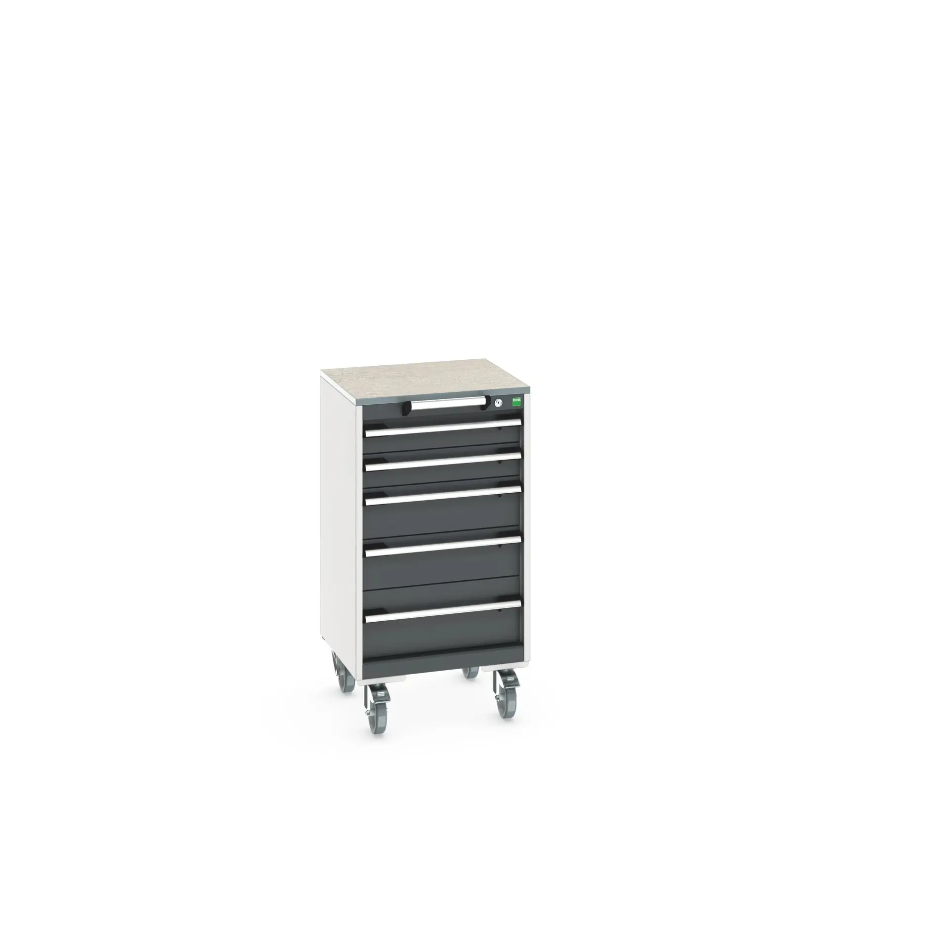 Produktfoto 1 von Bott Aufbewahrungsschrank Typ Beweglicher Schrank Freistehend 5 Schublade/n 990 mm 525 mm 525 mm mit Rädern Stahlblech