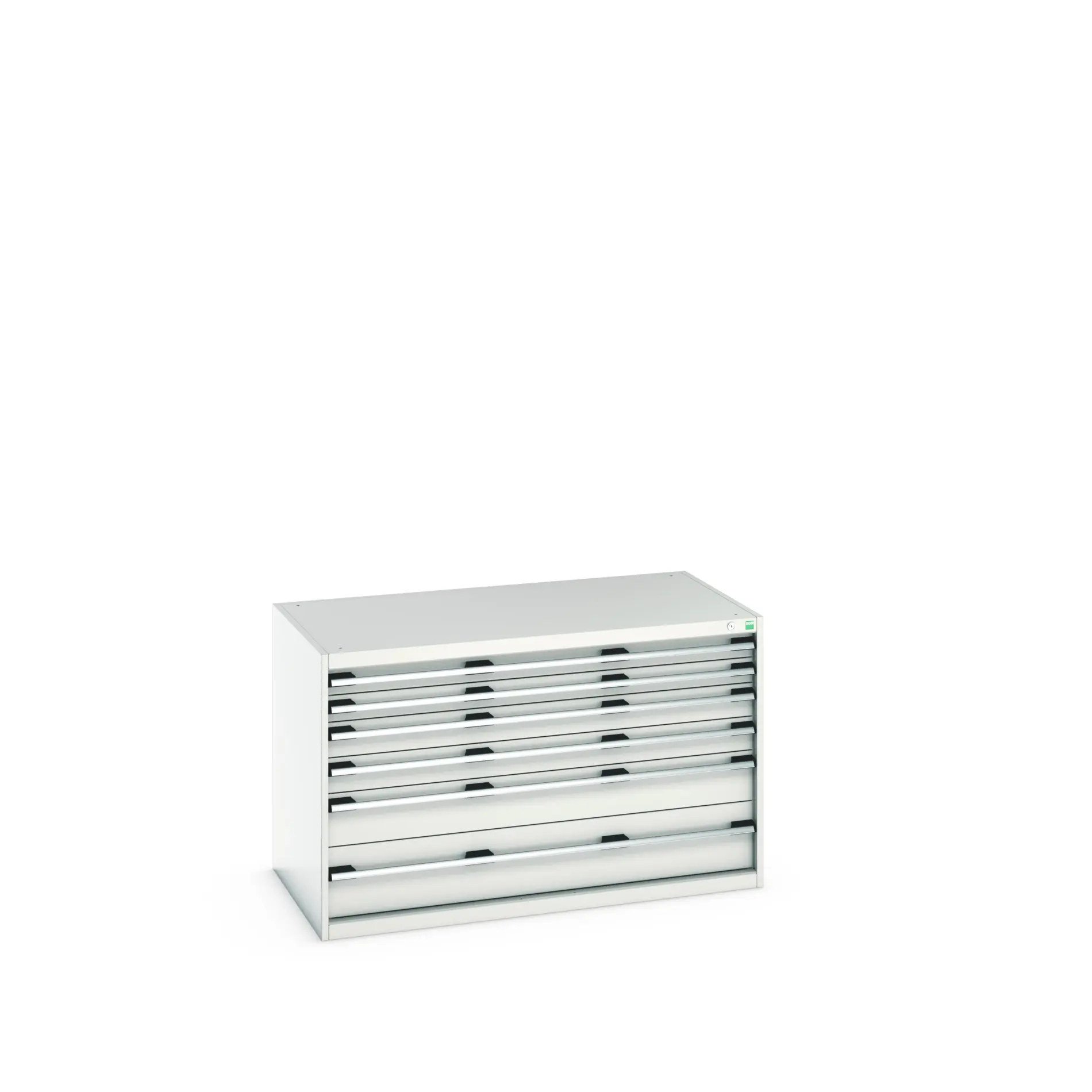 Produktfoto 1 von Bott 6 Stahl Schubladenbehälter Schrank Hellgrau, 800 mm x 750 mm x 1300 mm
