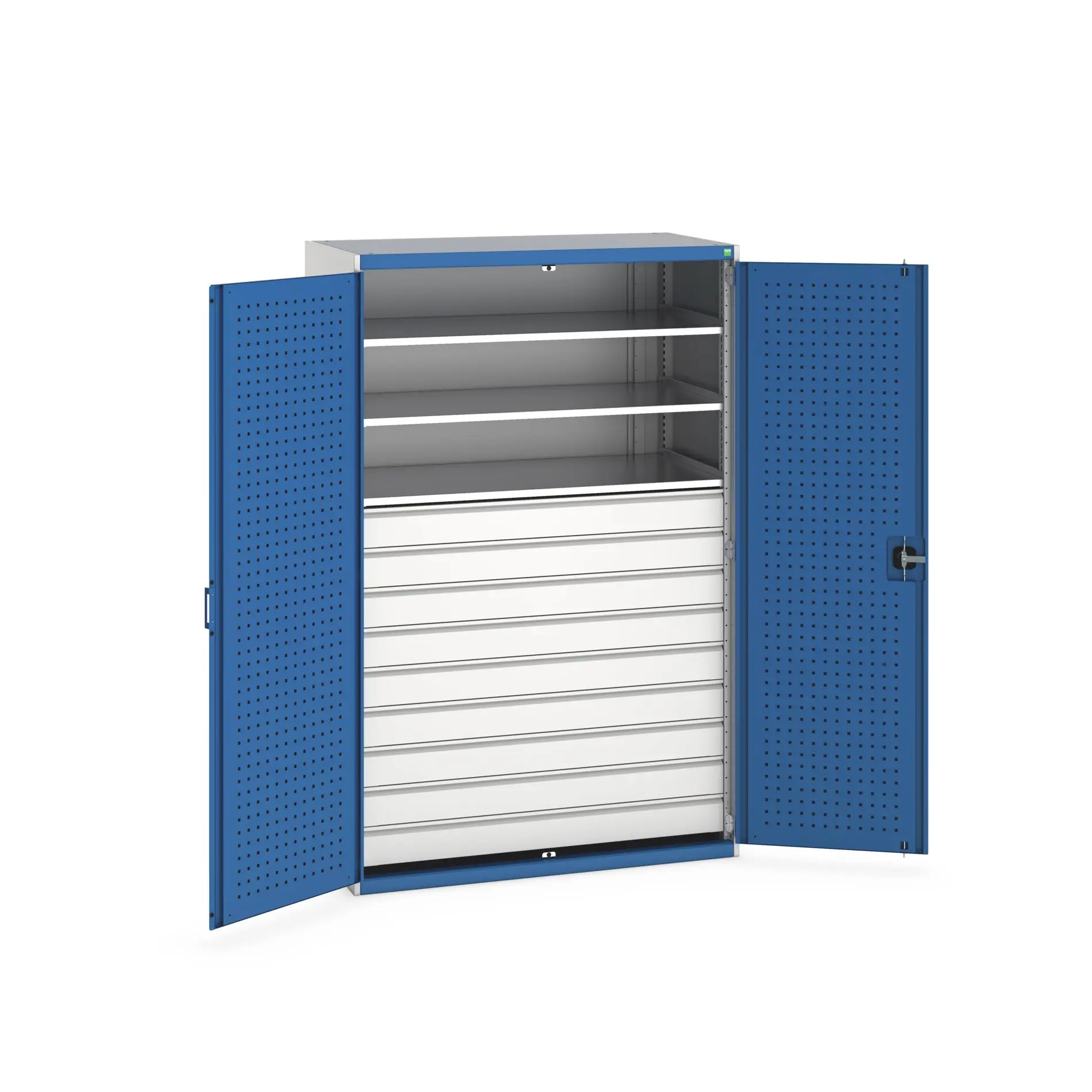 Produktfoto 1 von Bott Aufbewahrungsschrank Typ Bestückter Schrank Freistehend 2 Tür/en 3 Regal/e 9 Schublade/n 2000 mm 1300 mm Ja 650 mm