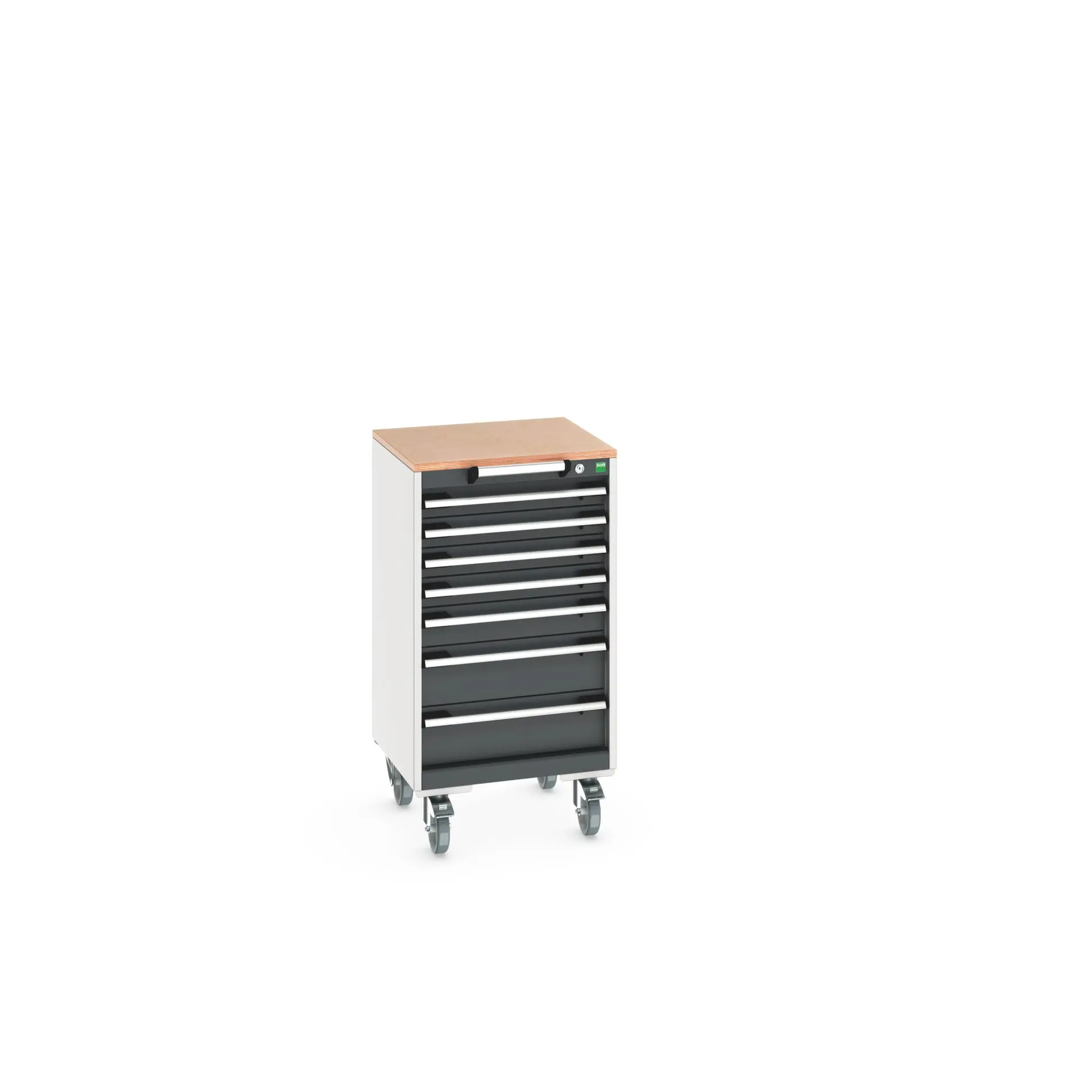 Produktfoto 1 von Bott Aufbewahrungsschrank Typ Beweglicher Schrank Freistehend 7 Schublade/n 990 mm 525 mm 525 mm mit Rädern Stahlblech