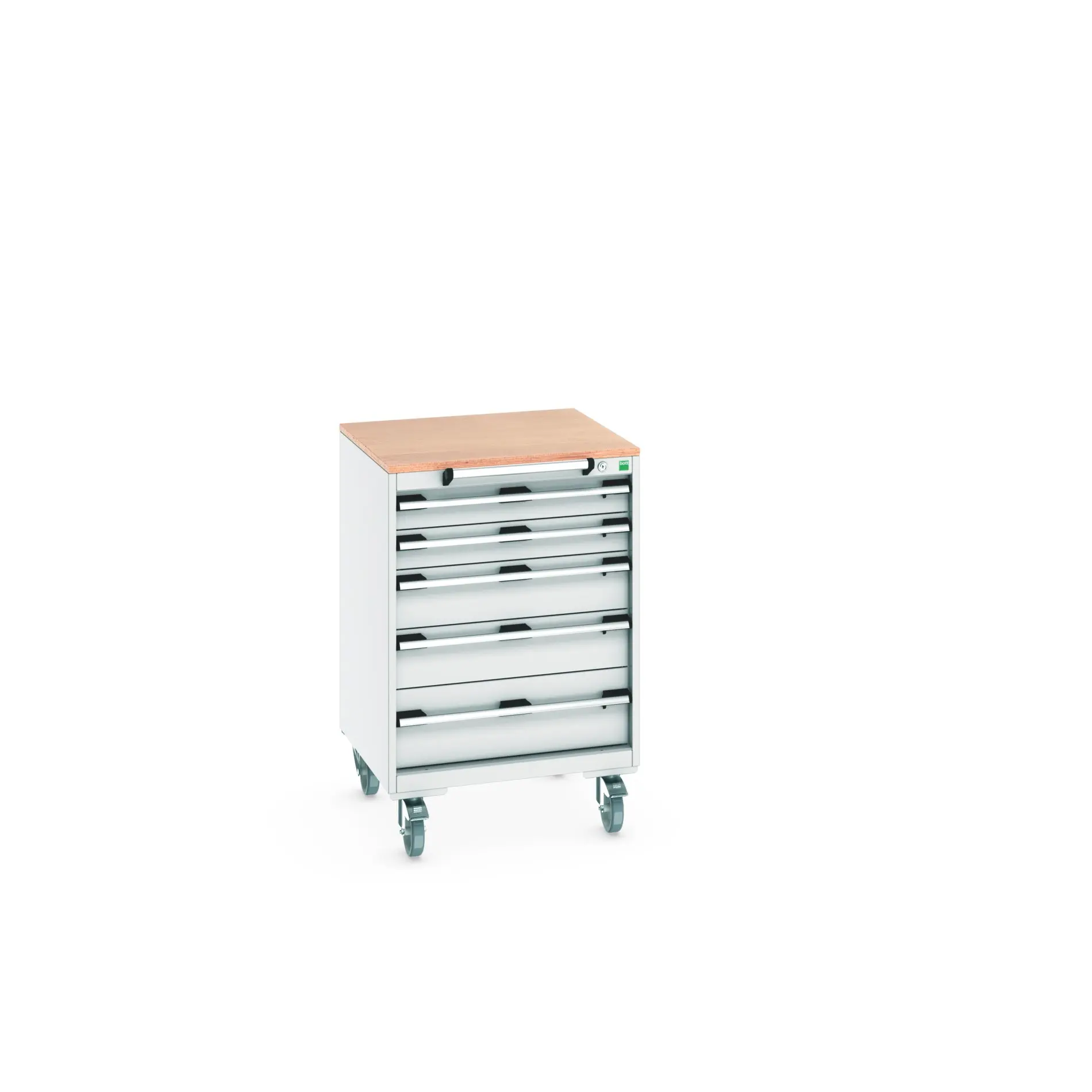 Produktfoto 1 von Bott Aufbewahrungsschrank Typ Beweglicher Schrank Freistehend 5 Schublade/n 990 mm 650 mm 650 mm mit Rädern Stahlblech
