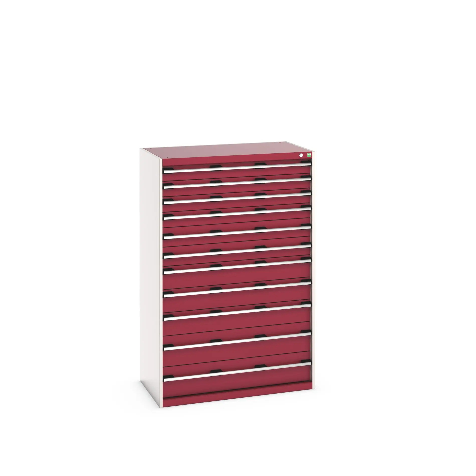 Produktfoto 1 von Bott 11 Stahl Schubladenbehälter Schrank Rot, 1600 mm x 650 mm x 1050 mm
