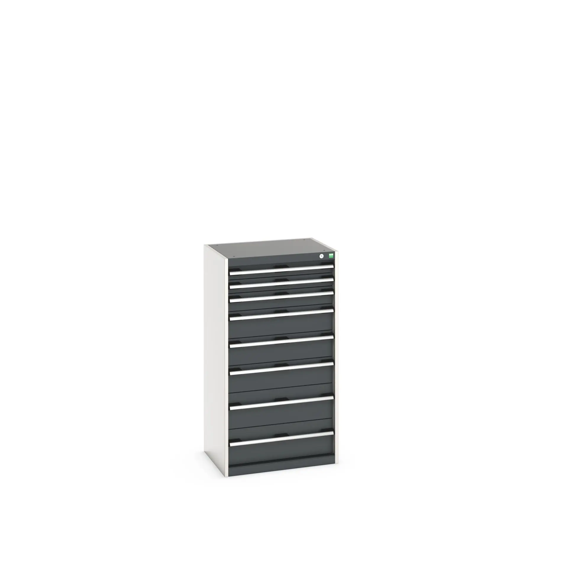 Produktfoto 1 von Bott 8 Stahl Schubladenbehälter Schrank Grau, 1200 mm x 525 mm x 650 mm