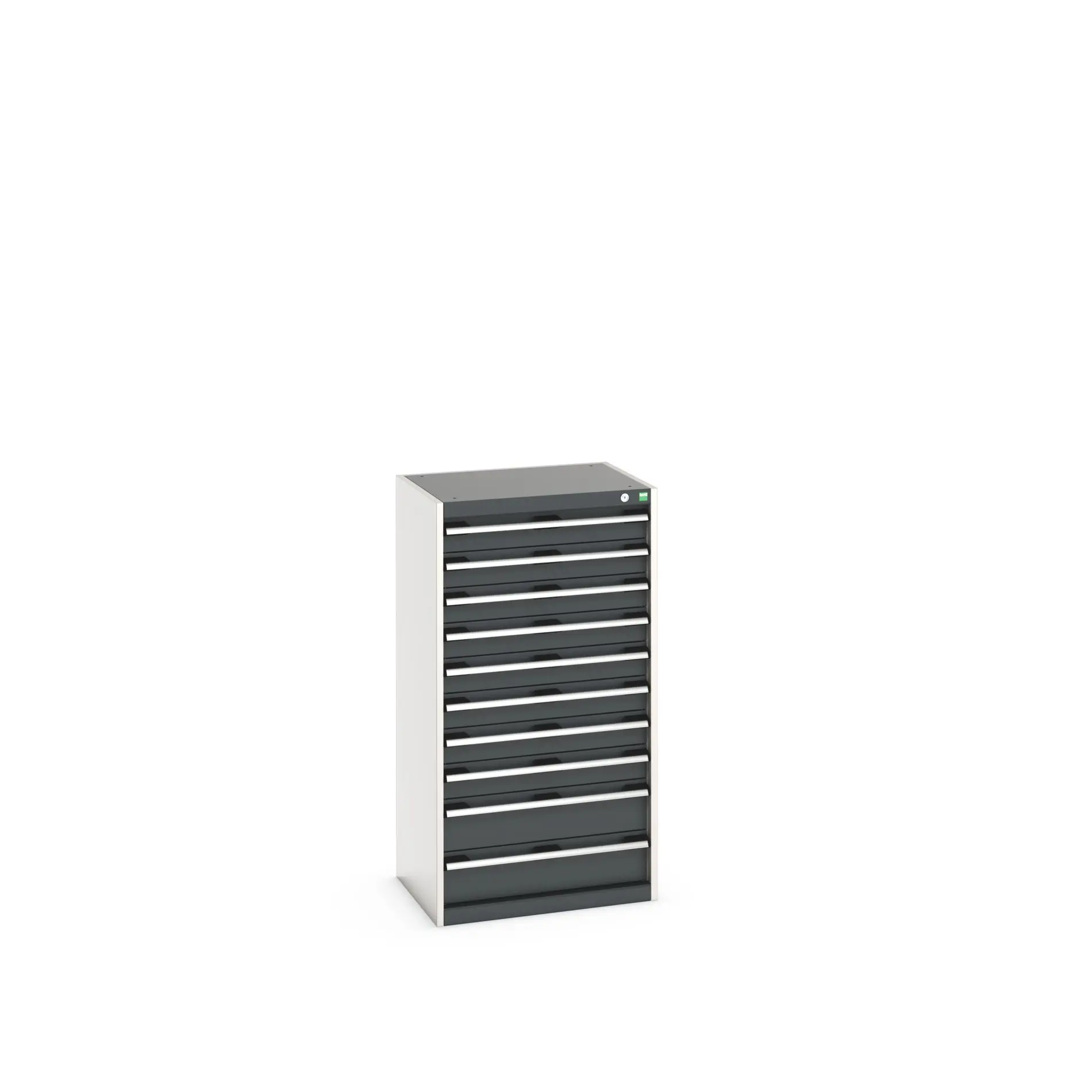 Produktfoto 1 von Bott 10 Stahl Schubladenbehälter Schrank Grau, 1200 mm x 525 mm x 650 mm
