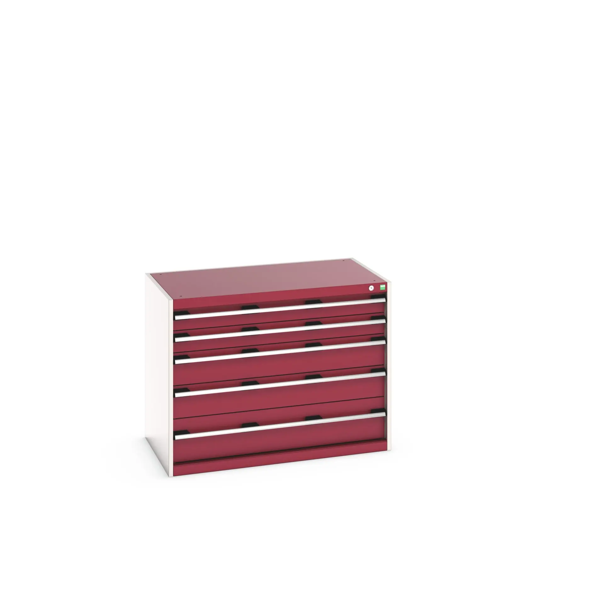 Produktfoto 1 von Bott 5 Stahl Schubladenbehälter Schrank Rot, 800 mm x 650 mm x 1050 mm