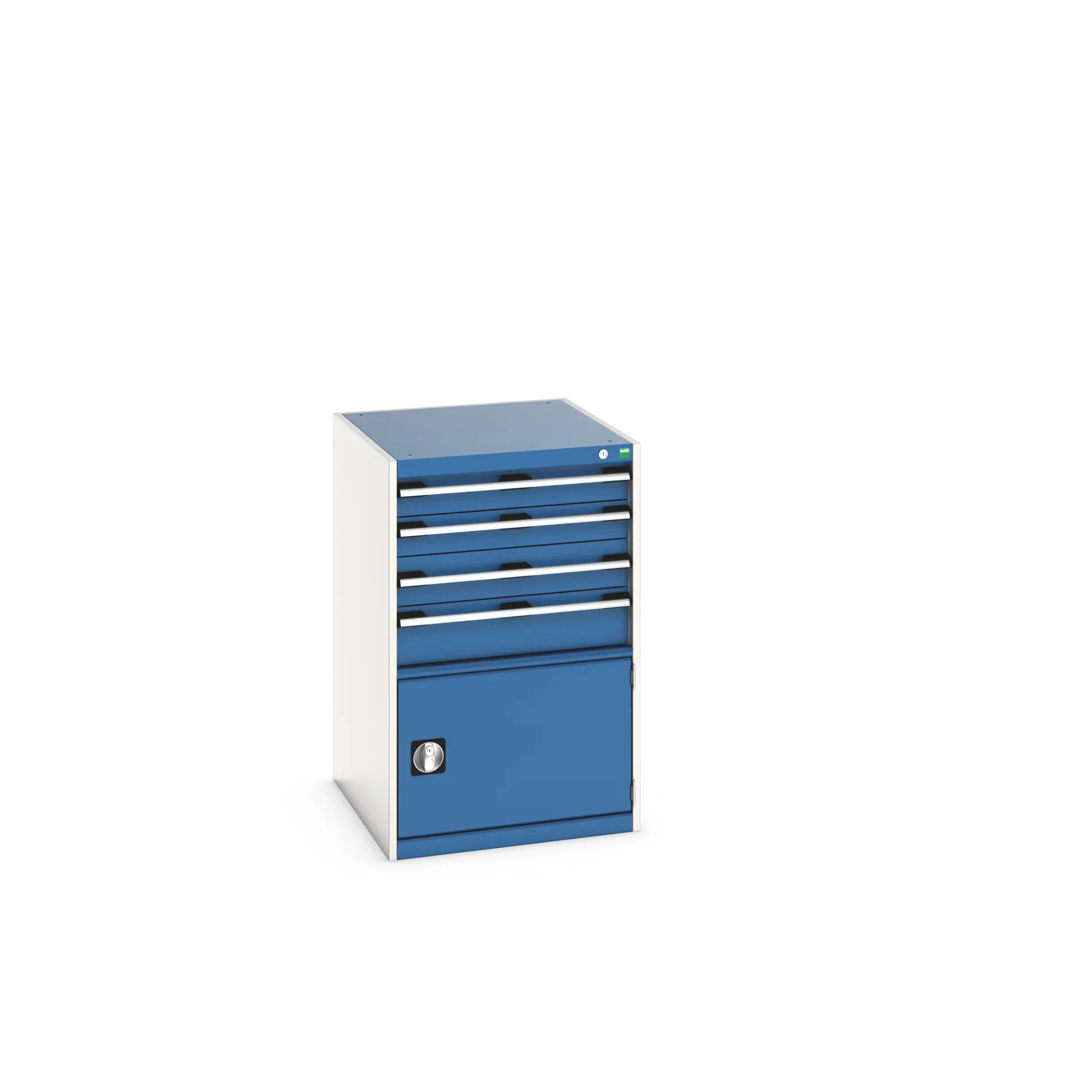 Produktfoto 1 von Bott Aufbewahrungsschrank Typ Schrank Freistehend 1 Tür/en 4 Schublade/n 1000 mm 650 mm 750 mm Stahlblech