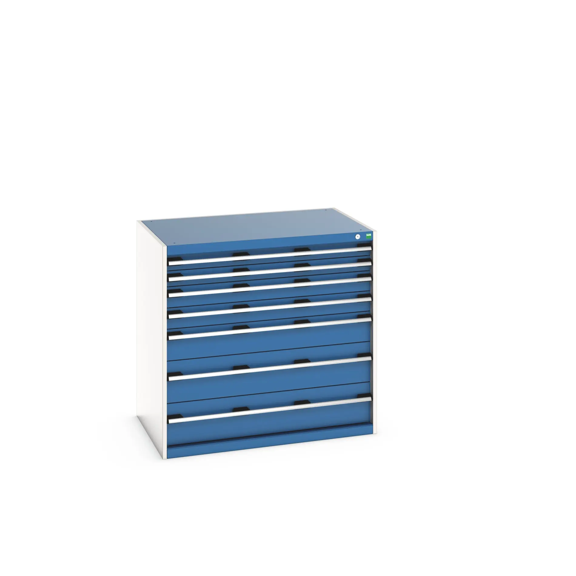 Produktfoto 1 von Bott 7 Stahl Schubladenbehälter Schrank Blau, 1000 mm x 750 mm x 1050 mm