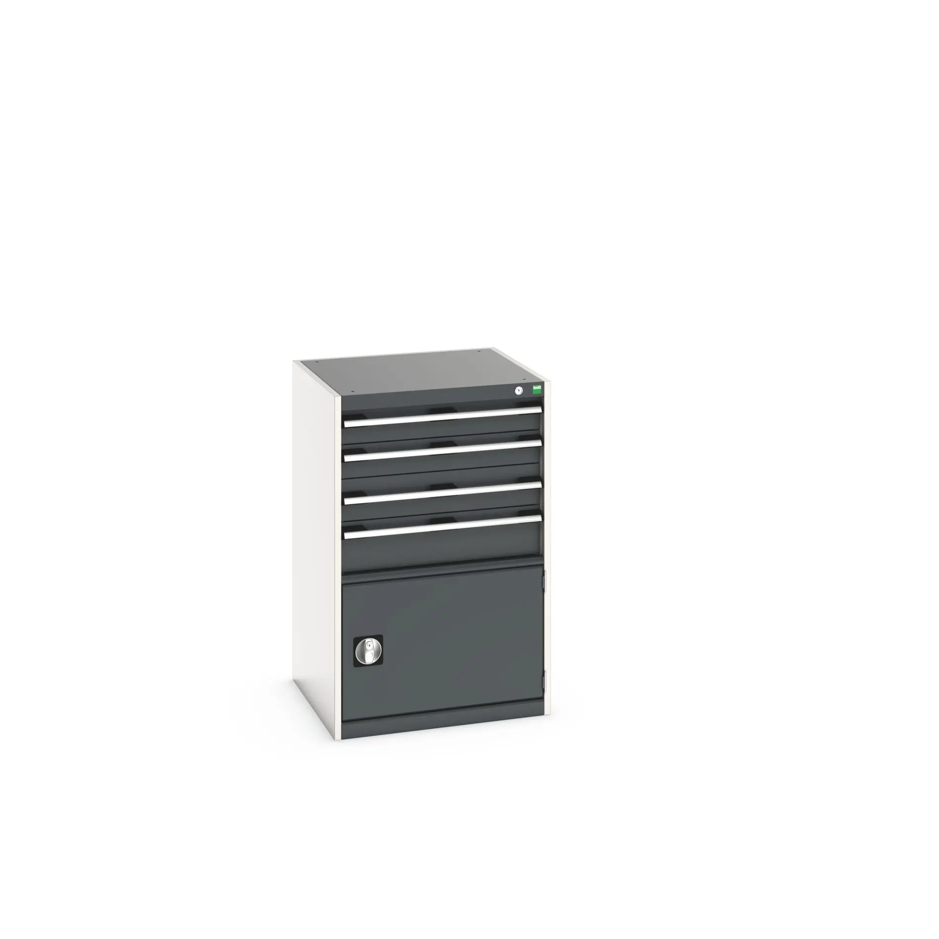 Produktfoto 1 von Bott 4 Stahl Schubladenbehälter Schrank Grau, 1000 mm x 650 mm x 650 mm