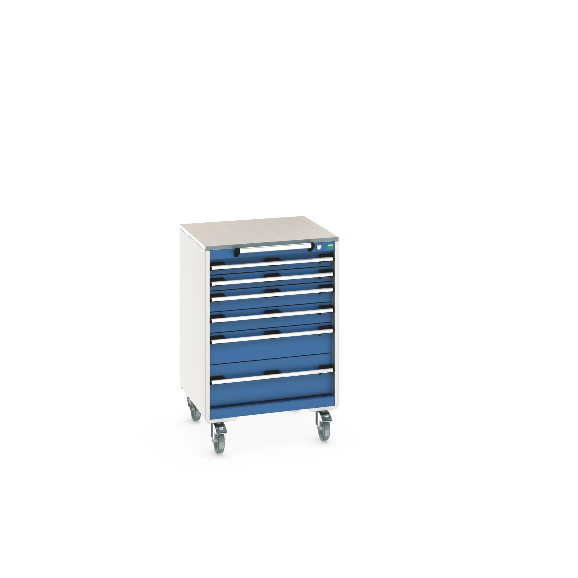 Bott Aufbewahrungsschrank Typ Beweglicher Schrank Freistehend 6 Schublade/n 990 mm 650mm 650 mm mit Rädern Stahlblech