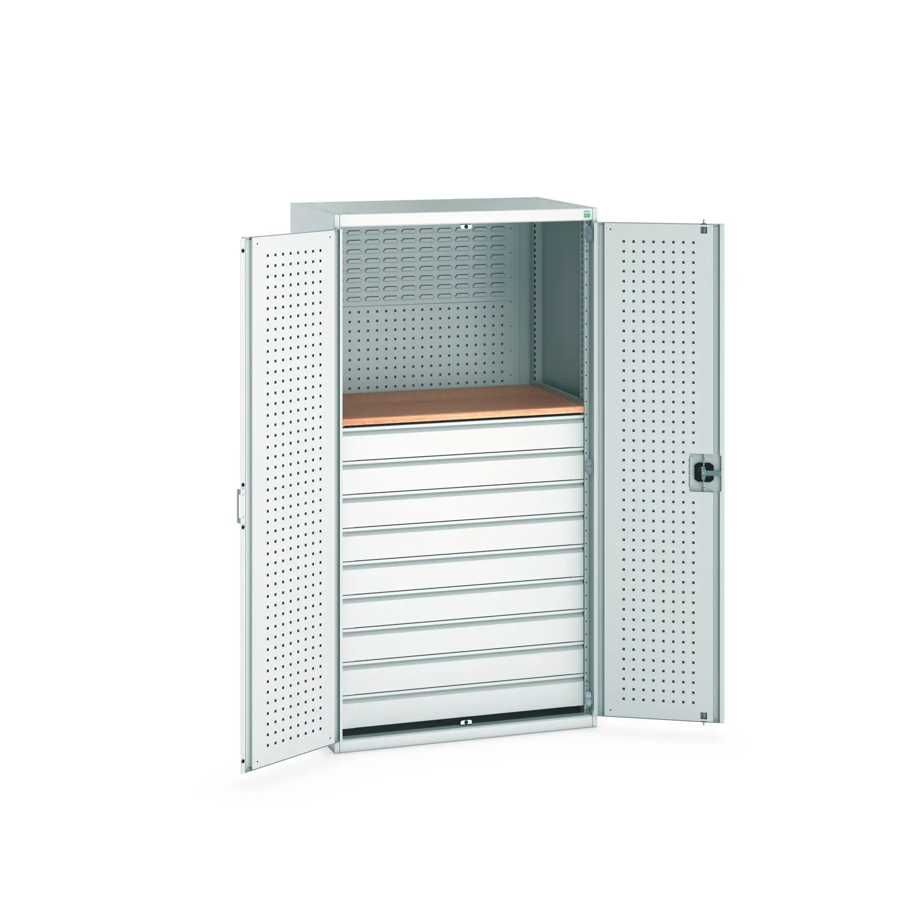 Produktfoto 1 von Bott Aufbewahrungsschrank Typ Schrank Freistehend 2 Tür/en 1 Regal/e 9 Schublade/n 2000 mm 1050 mm Ja 650 mm Stahlblech