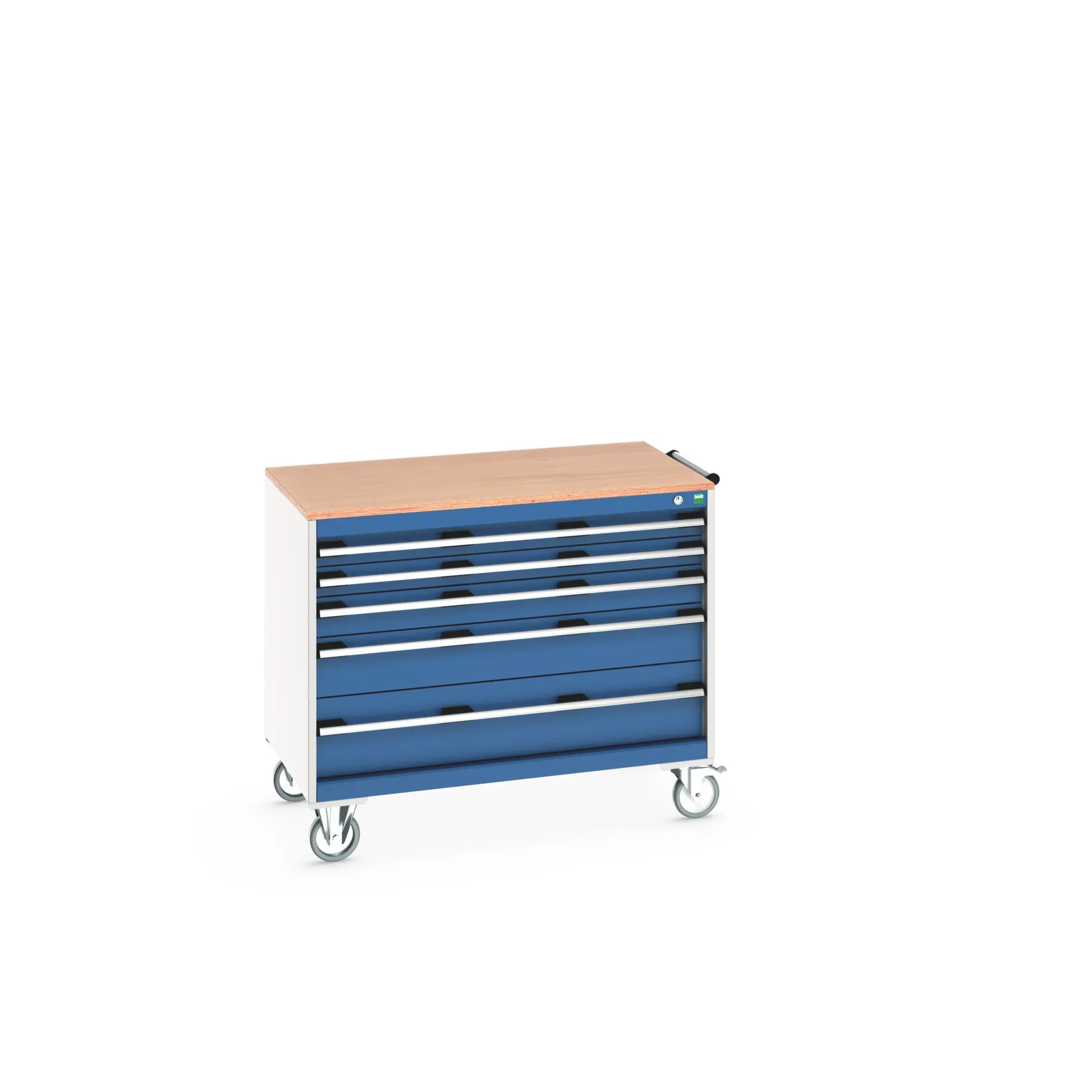 Produktfoto 1 von Bott Aufbewahrungsschrank Typ Schrank Freistehend 5 Schublade/n 890 mm 1050 mm 650 mm mit Rädern Stahlblech