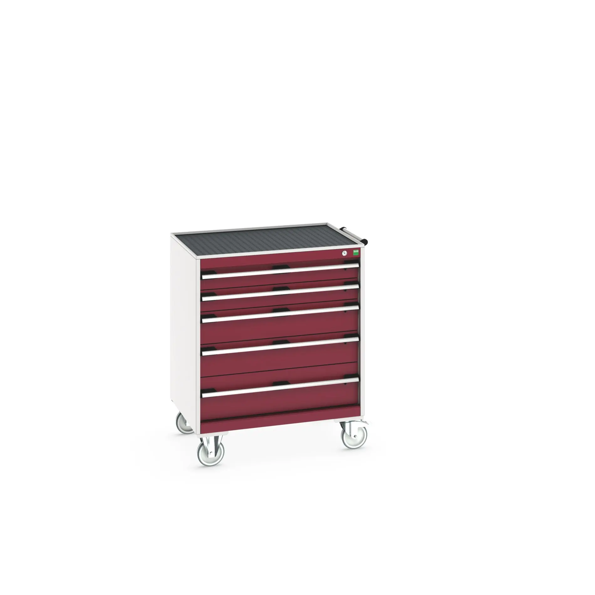 Produktfoto 1 von Bott Aufbewahrungsschrank Typ Schrank Freistehend 5 Schublade/n 985 mm 80 mm 650 mm mit Rädern Stahlblech