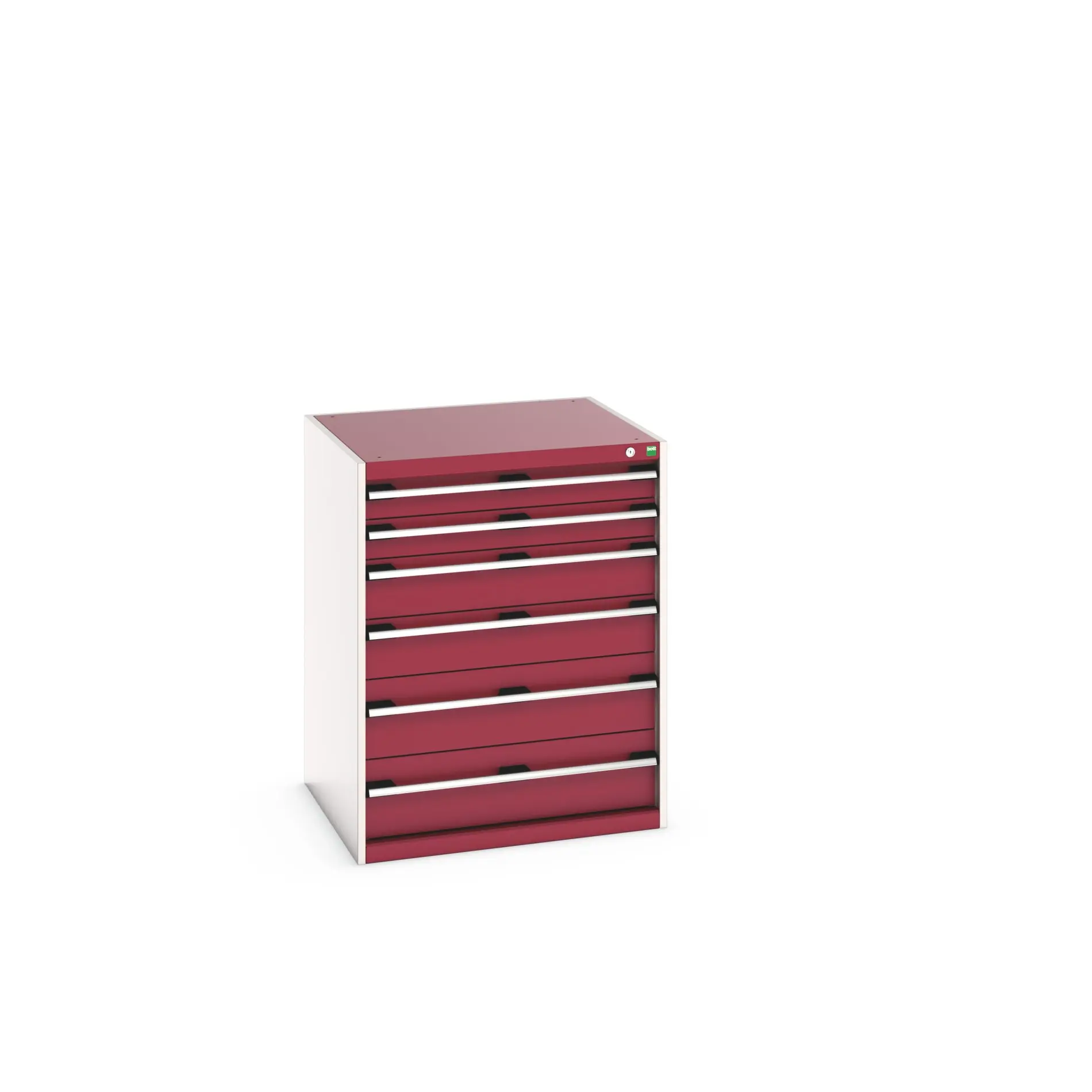 Produktfoto 1 von Bott 6 Stahl Schubladenbehälter Schrank Rot, 1000 mm x 750 mm x 800 mm
