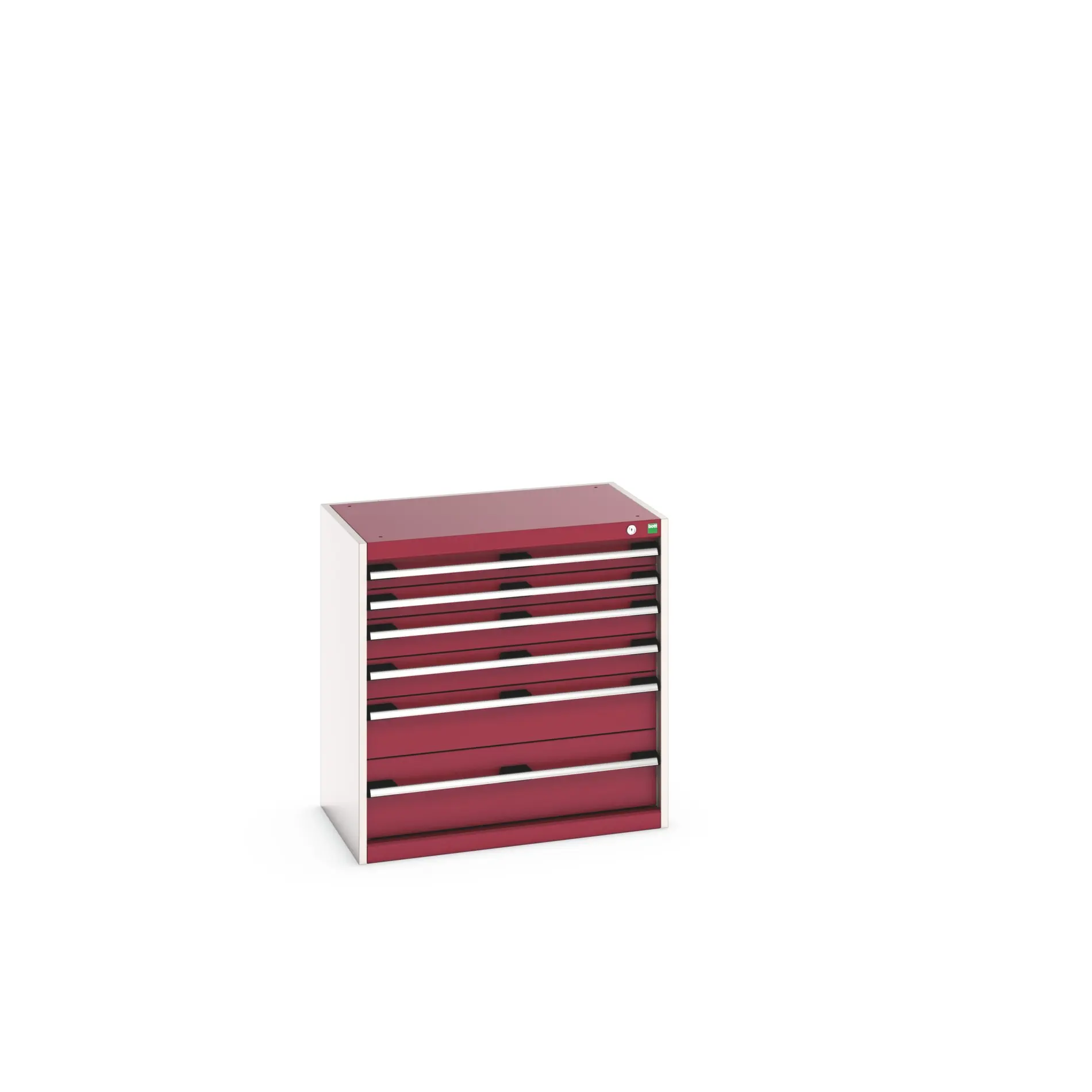 Produktfoto 1 von Bott 6 Stahl Schubladenbehälter Schrank Rot, 800 mm x 525 mm x 800 mm