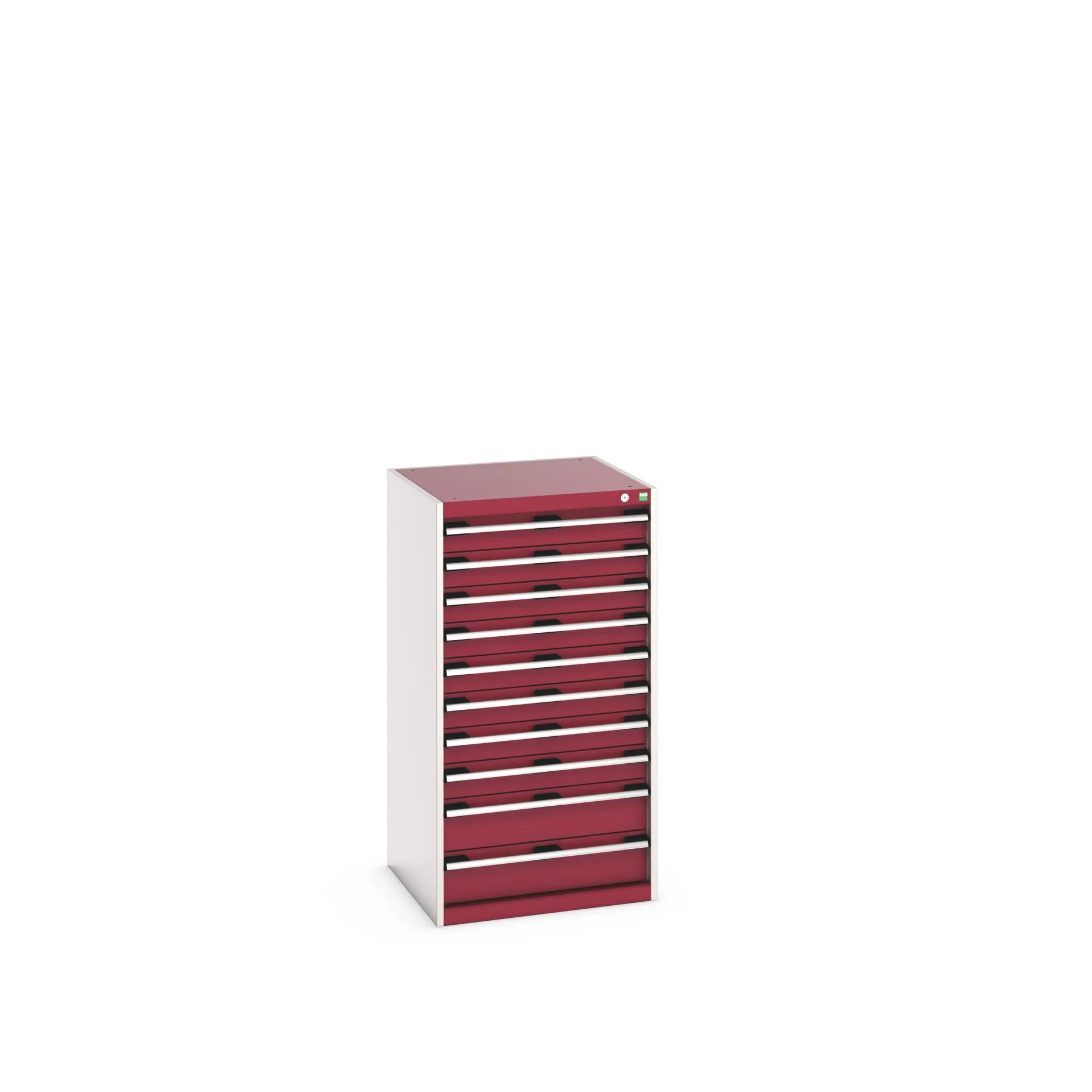 Produktfoto 1 von Bott 10 Stahl Schubladenbehälter Schrank Rot, 1200 mm x 650 mm x 650 mm