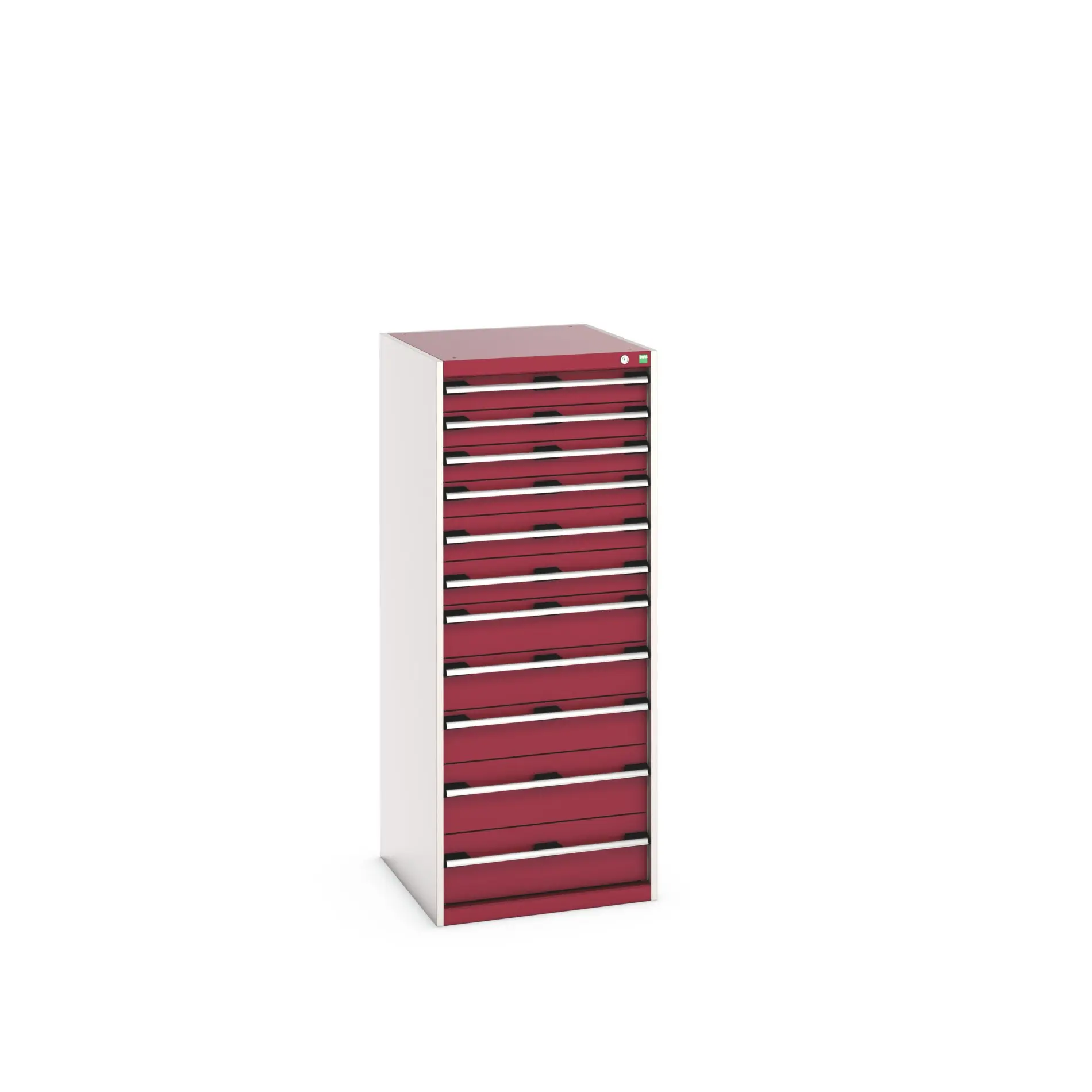 Produktfoto 1 von Bott 11 Stahl Schubladenbehälter Schrank Rot, 1600 mm x 750 mm x 650 mm