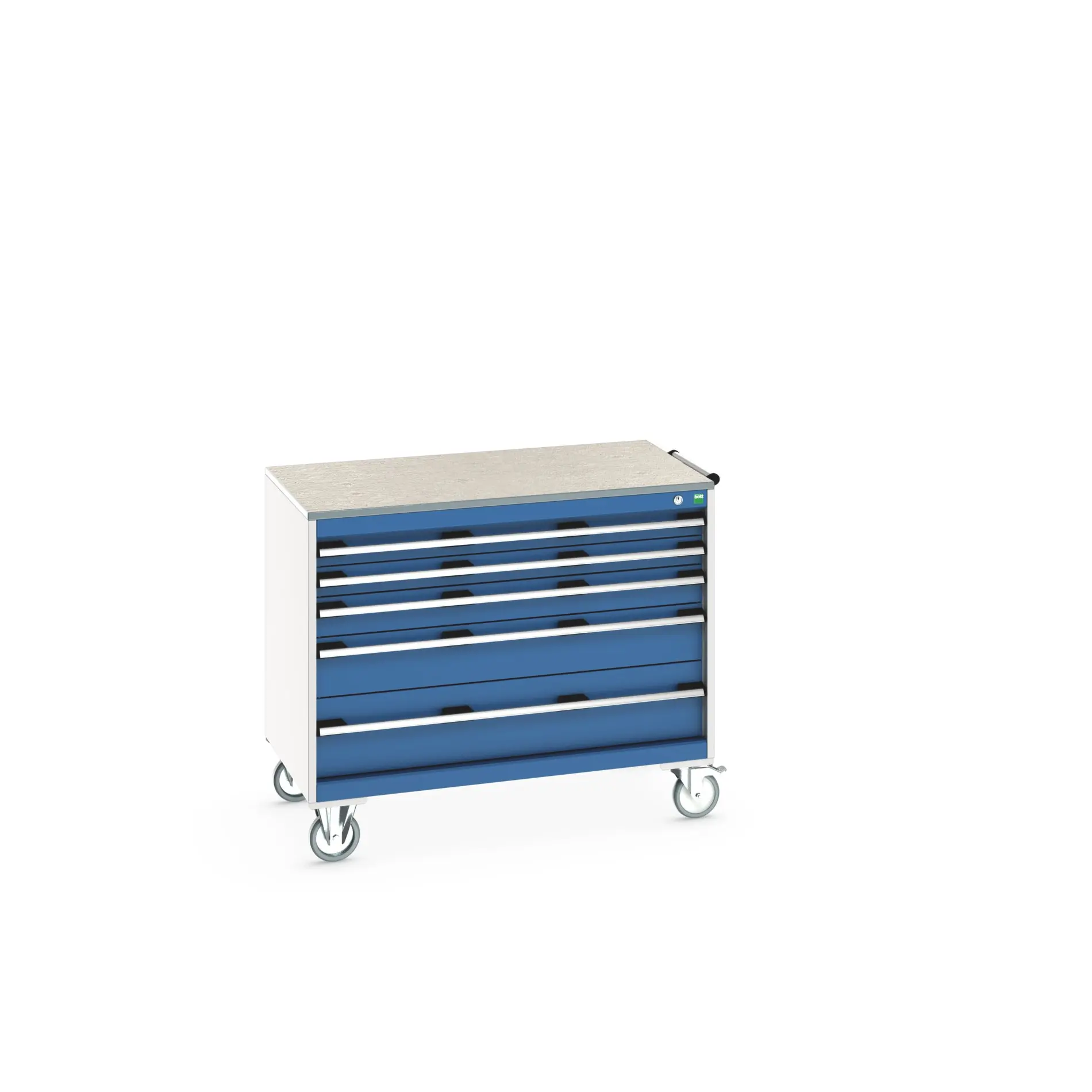 Produktfoto 1 von Bott Aufbewahrungsschrank Typ Schrank Freistehend 5 Schublade/n 890 mm 1050 mm 650 mm mit Rädern Stahlblech