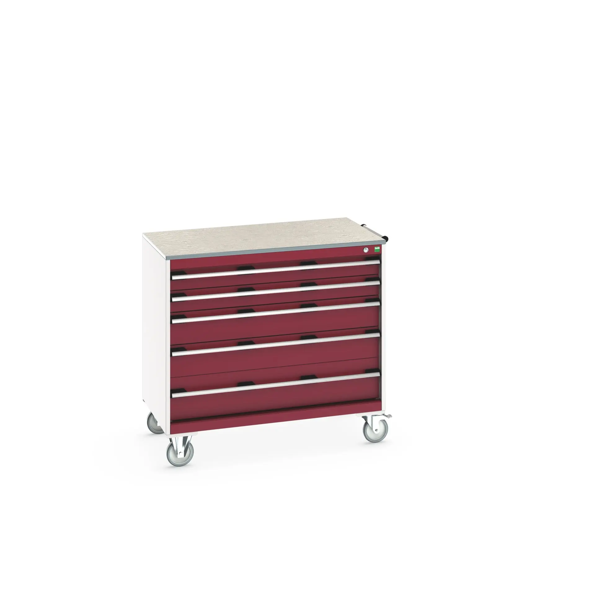 Produktfoto 1 von Bott Aufbewahrungsschrank Typ Schrank Freistehend 5 Schublade/n 990 mm 1050 mm 650 mm mit Rädern Stahlblech
