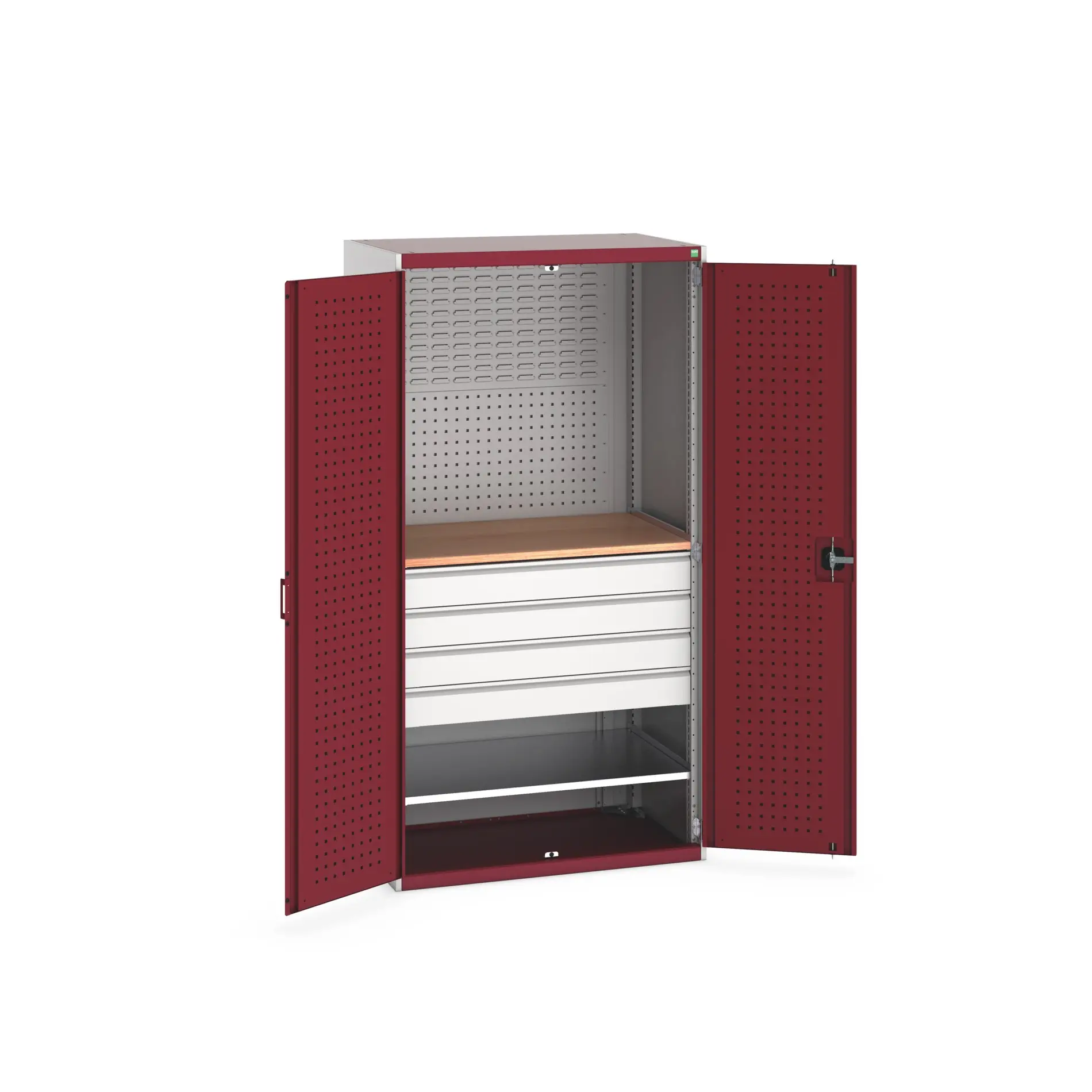 Produktfoto 1 von Bott Aufbewahrungsschrank Typ Mini Werkstattschrank Freistehend 2 Tür/en 1 Regal/e 4 Schublade/n 2000 mm 1300 mm Ja 650