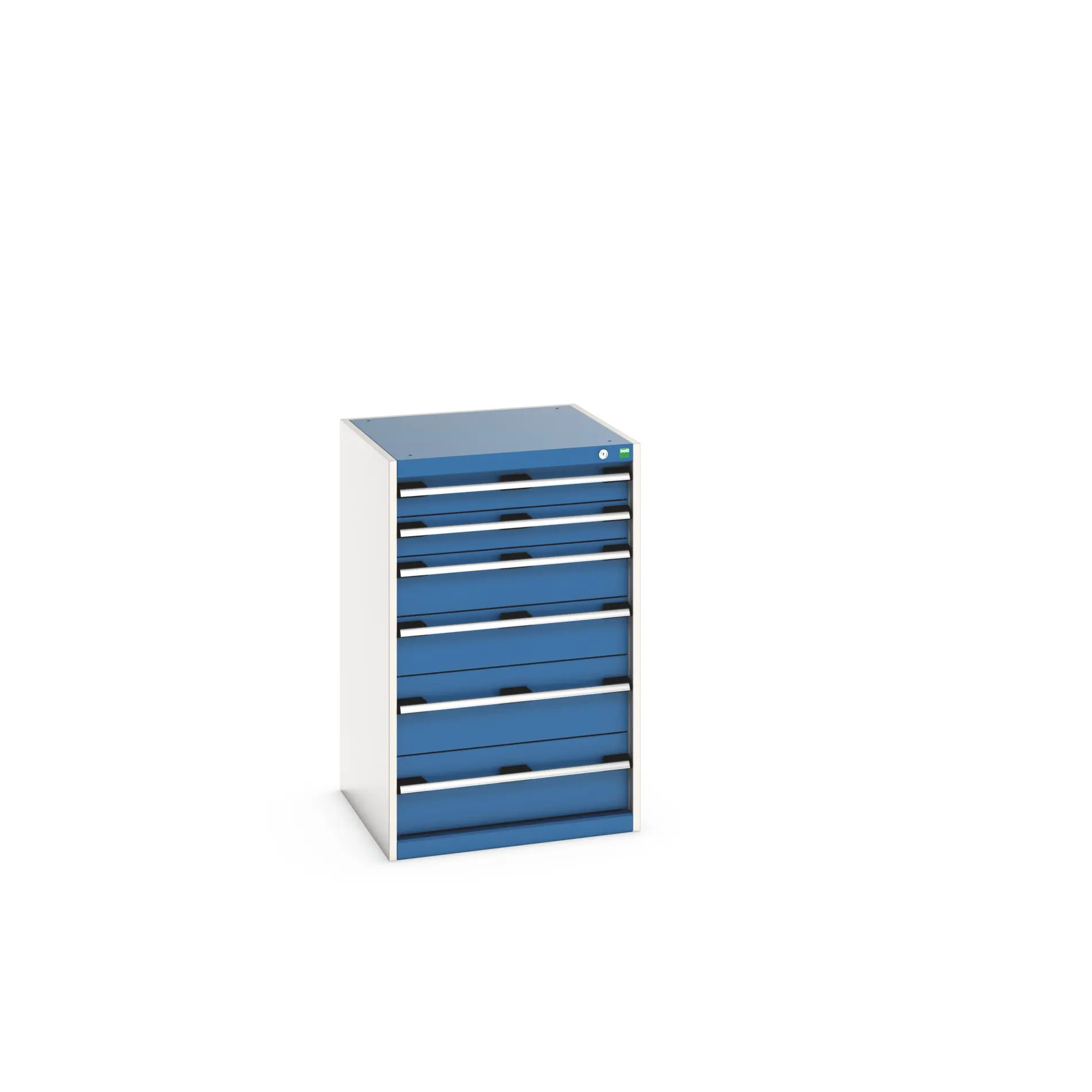 Produktfoto 1 von Bott 6 Stahl Schubladenbehälter Schrank Blau, 1000 mm x 650 mm x 650 mm