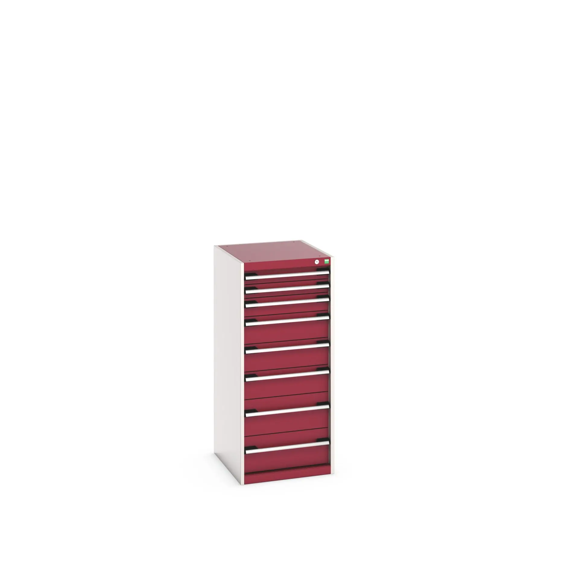 Produktfoto 1 von Bott 8 Stahl Schubladenbehälter Schrank Rot, 1200 mm x 650 mm x 525 mm