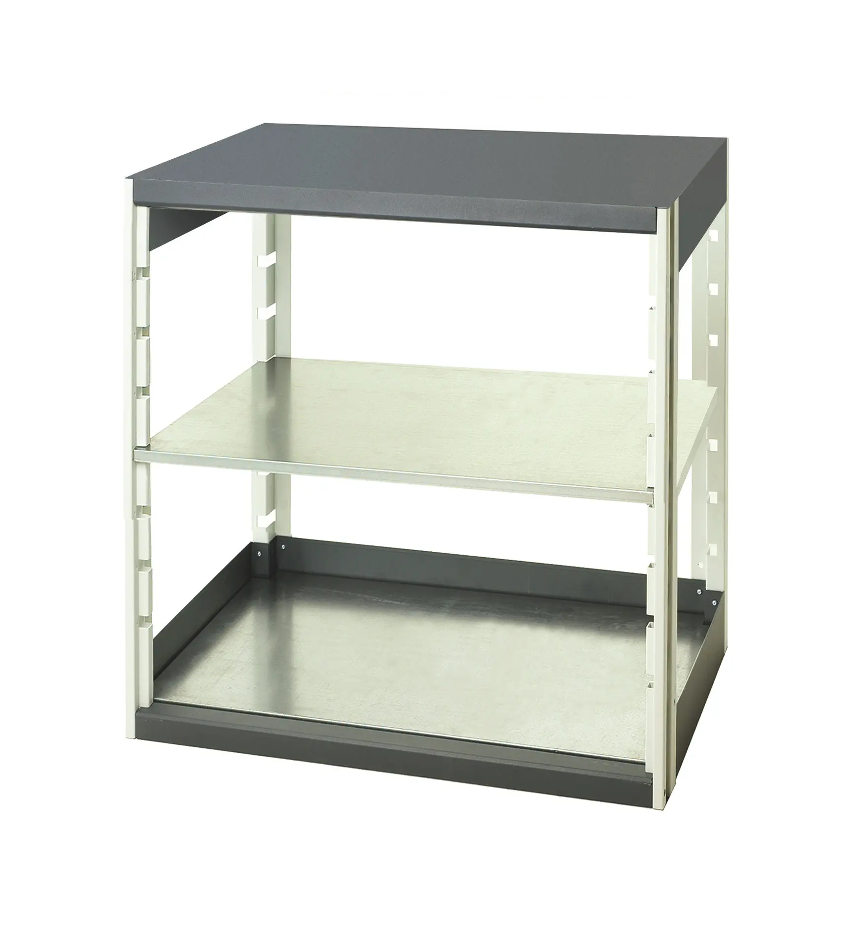 Produktfoto 1 von Bott Regalsystem, 2 Regale, Stahlblech, Grau, 1000 mm x 800 mm, 525 mm, 75 kg Last