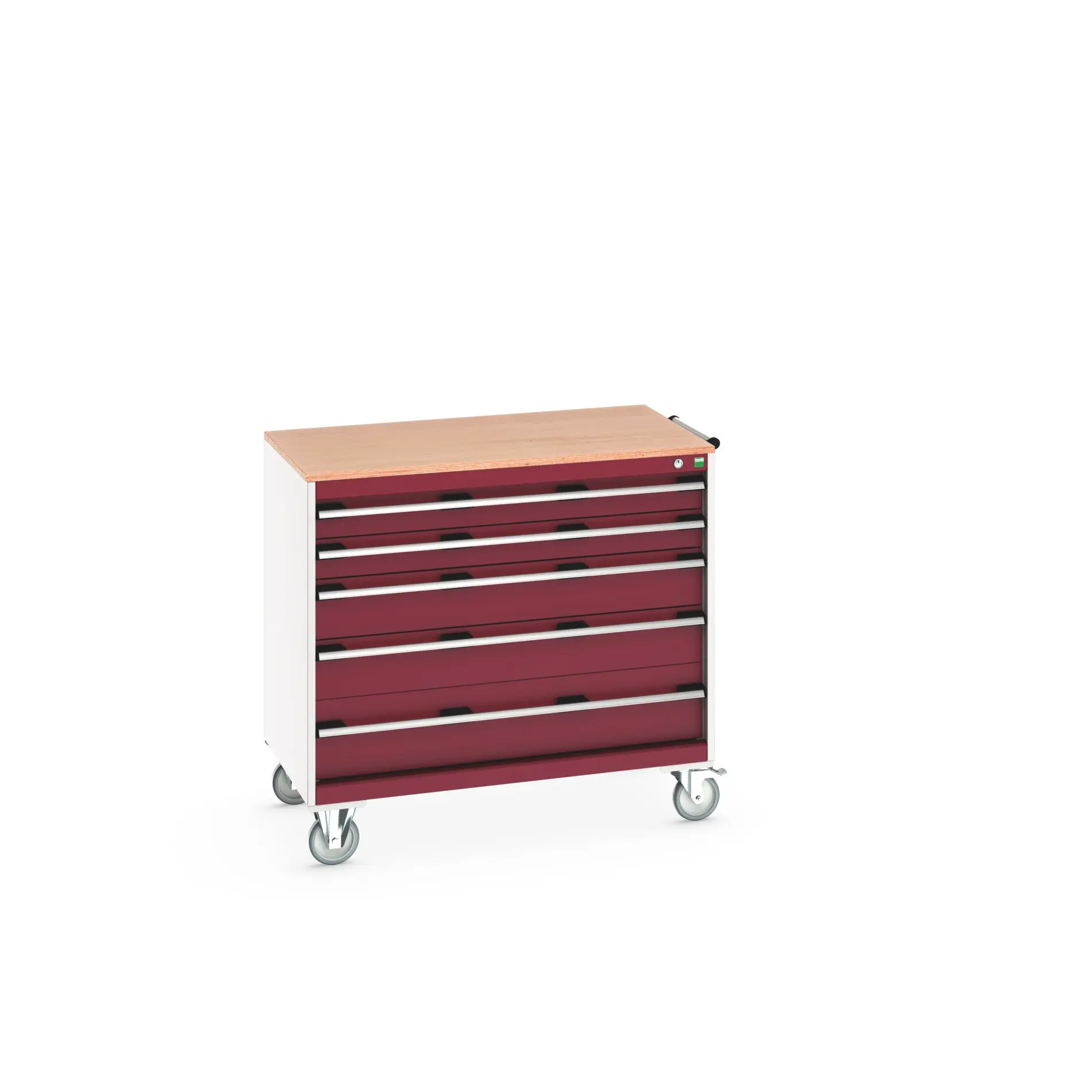 Produktfoto 1 von Bott Aufbewahrungsschrank Typ Beweglicher Schrank Freistehend 5 Schublade/n 990 mm 1050 mm 650 mm mit Rädern Stahlblech