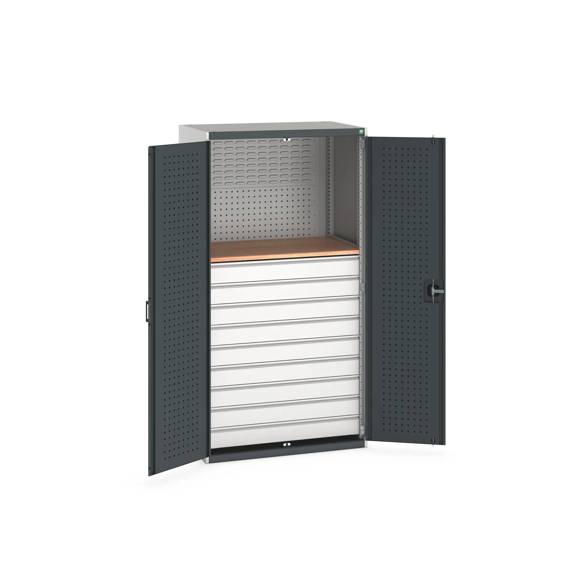Produktfoto 1 von Bott Aufbewahrungsschrank Typ Mini Werkstattschrank Freistehend 2 Tür/en 1 Regal/e 9 Schublade/n 2000 mm 1050 mm Ja 650