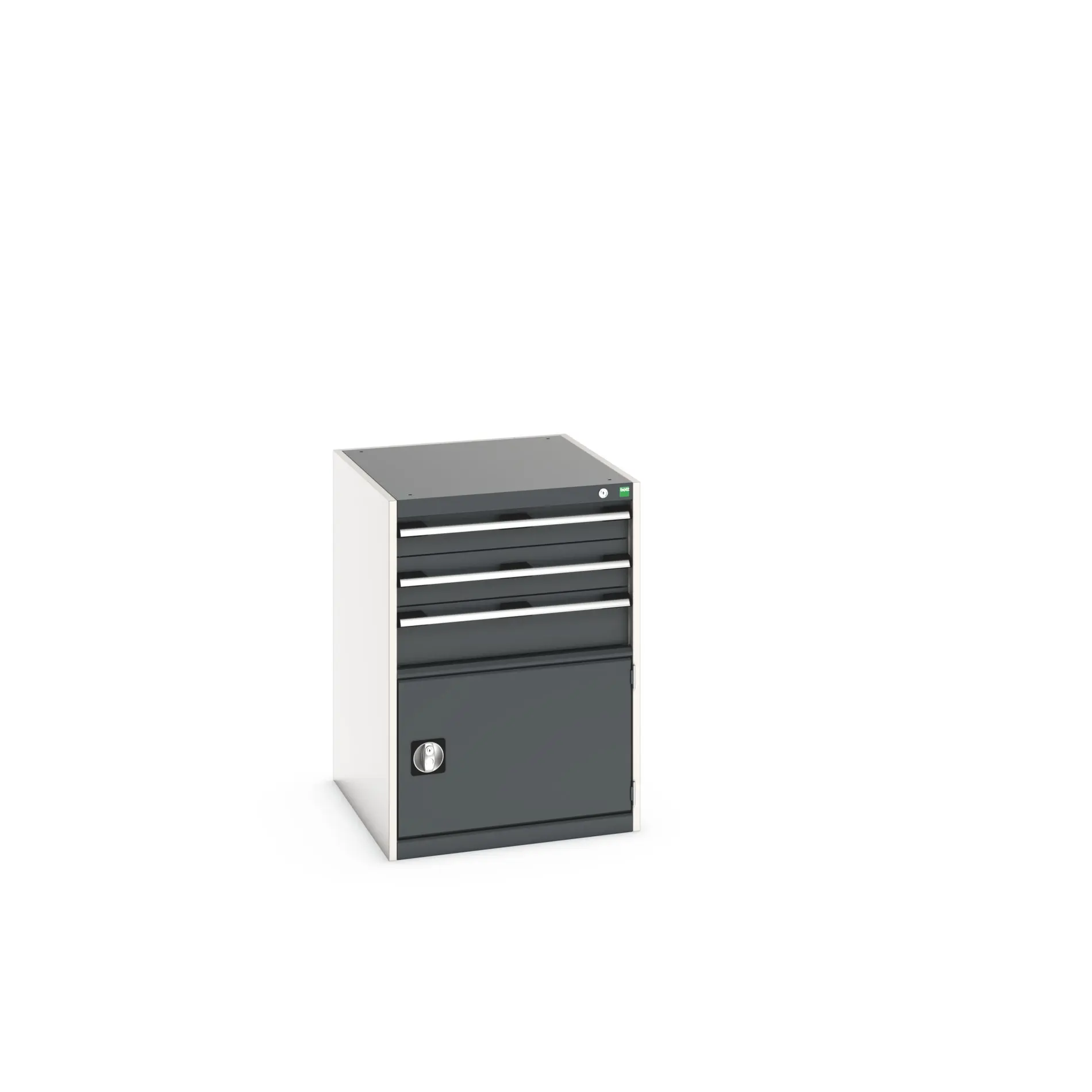 Produktfoto 1 von Bott 3 Stahl Schubladenbehälter Schrank Grau, 900 mm x 750 mm x 650 mm