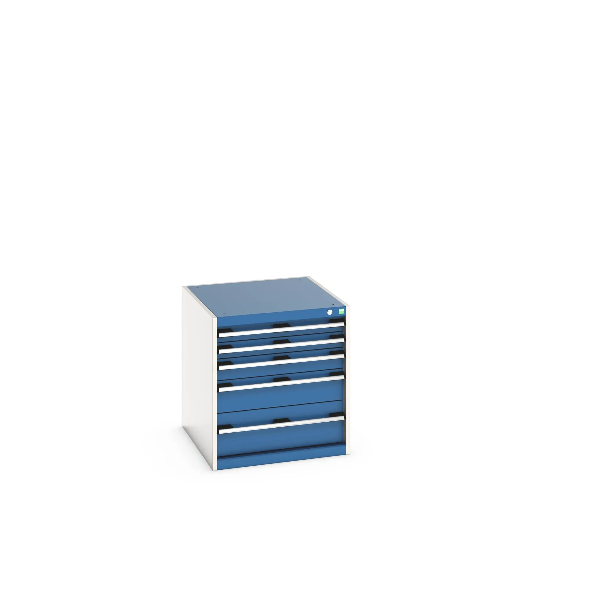 Produktfoto 1 von Bott 5 Stahl Schubladenbehälter Schrank Blau, 700 mm x 750 mm x 650 mm