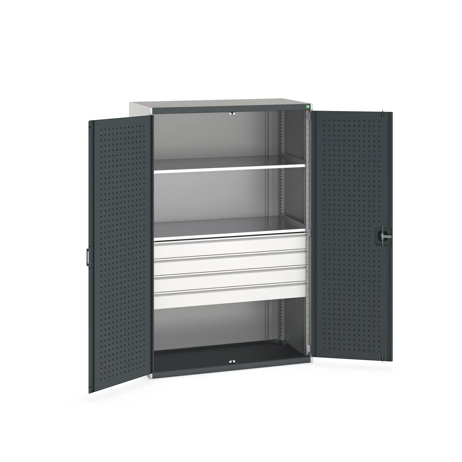 Produktfoto 1 von Bott Aufbewahrungsschrank Typ Schrank Freistehend 2 Tür/en 2 Regal/e 2000 mm 1300 mm Ja 650 mm Stahlblech