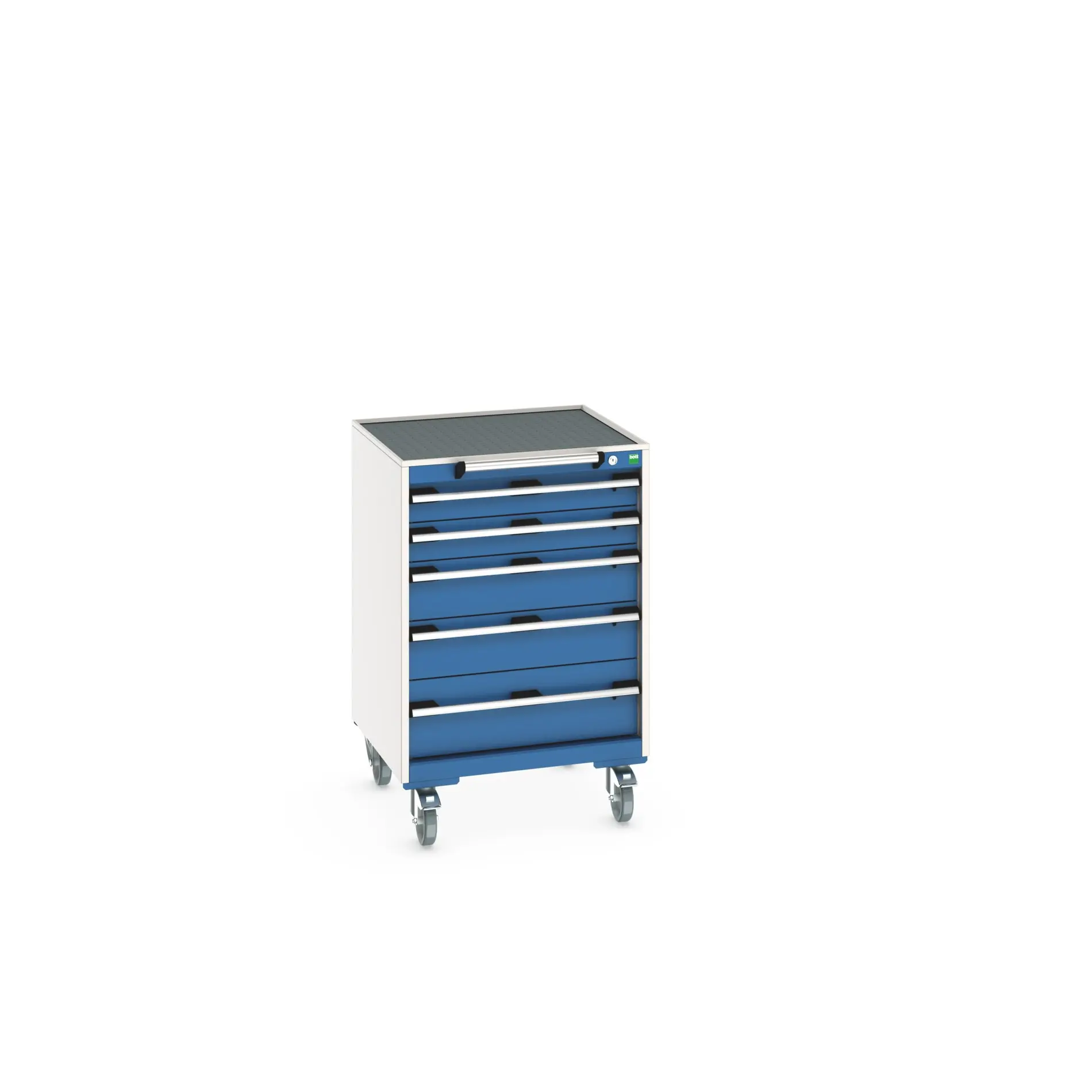 Produktfoto 1 von Bott Aufbewahrungsschrank Typ Beweglicher Schrank Freistehend 5 Schublade/n 985 mm 650 mm 650 mm mit Rädern Stahlblech