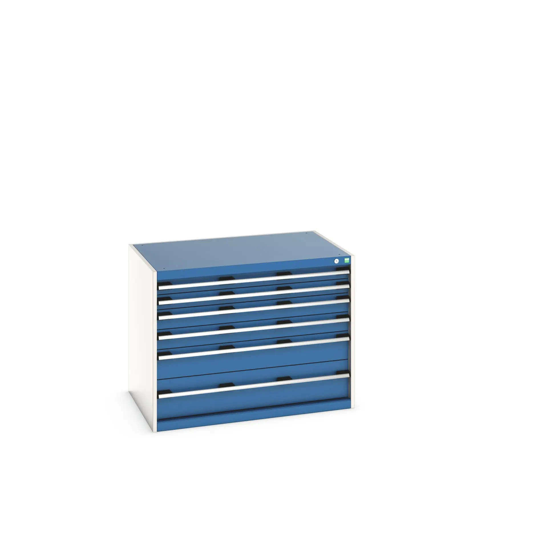 Produktfoto 1 von Bott 6 Stahl Schubladenbehälter Schrank Blau, 800 mm x 750 mm x 1050 mm