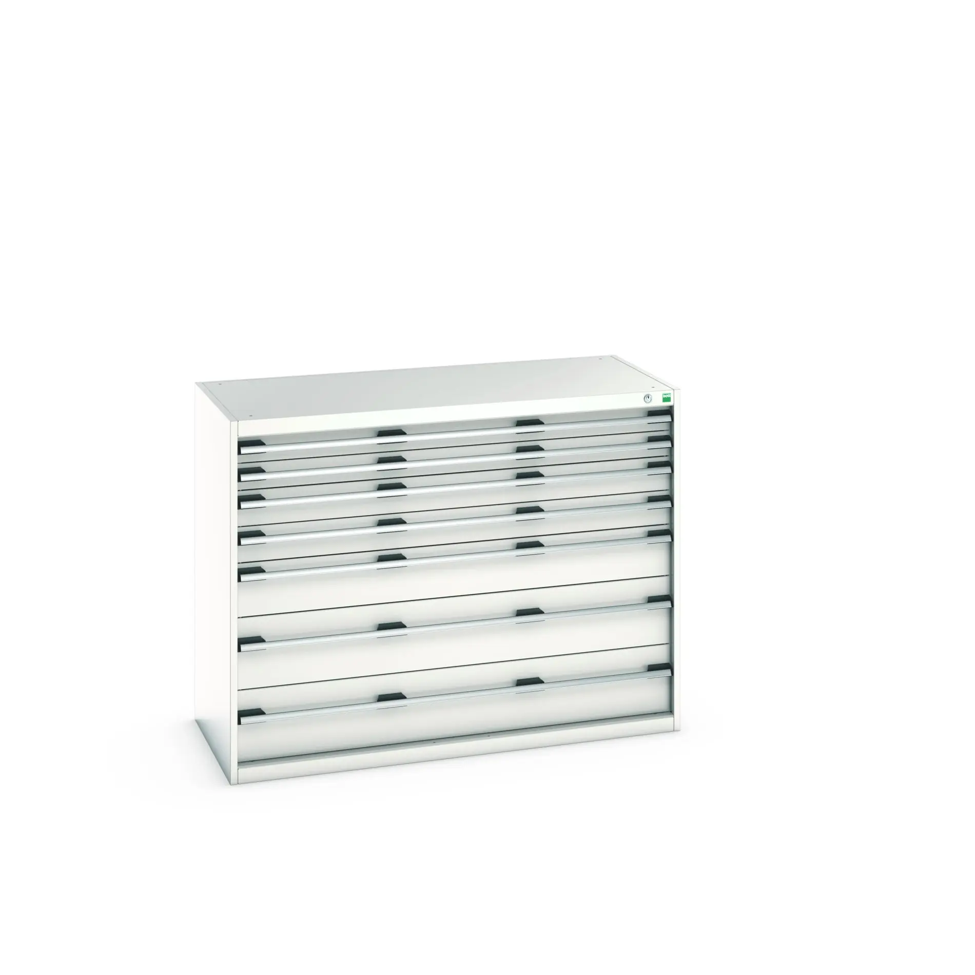 Produktfoto 1 von Bott 7 Stahl Schubladenbehälter Schrank Hellgrau, 1000 mm x 650 mm x 1300 mm
