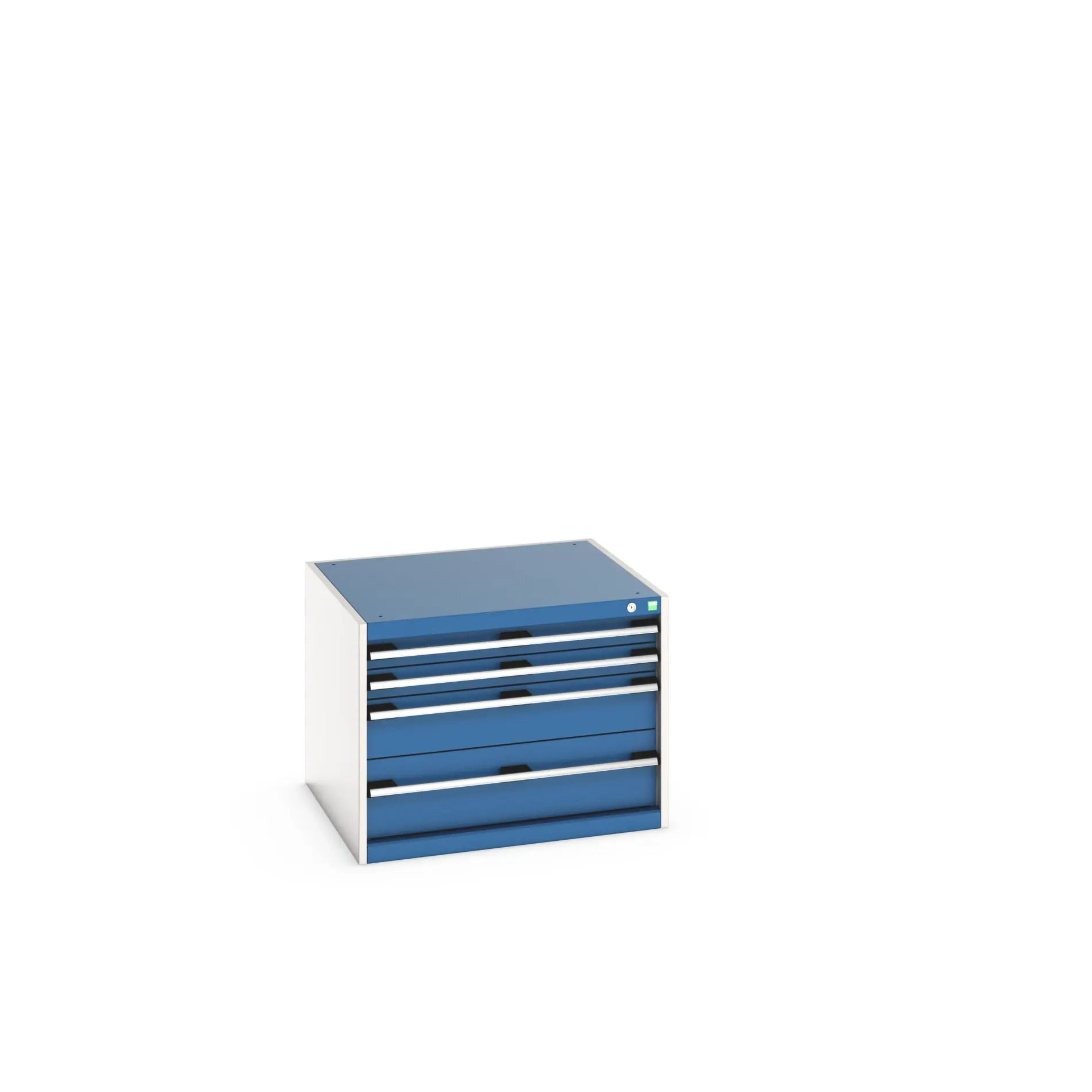 Produktfoto 1 von Bott 4 Stahl Schubladenbehälter Schrank Blau, 600 mm x 750 mm x 800 mm