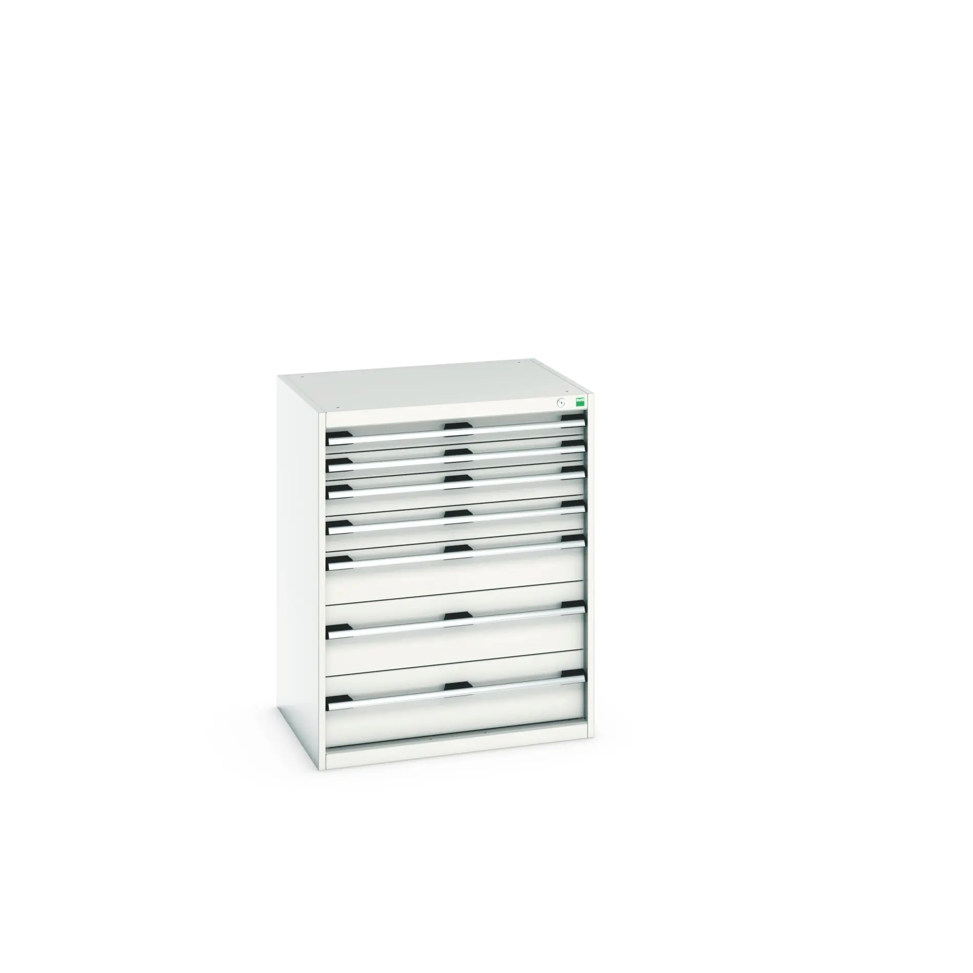 Produktfoto 1 von Bott 7 Stahl Schubladenbehälter Schrank Hellgrau, 1000 mm x 650 mm x 800 mm